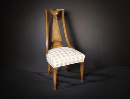 Vintage Directoire Cane Back Chair: French Style Accent Furniture