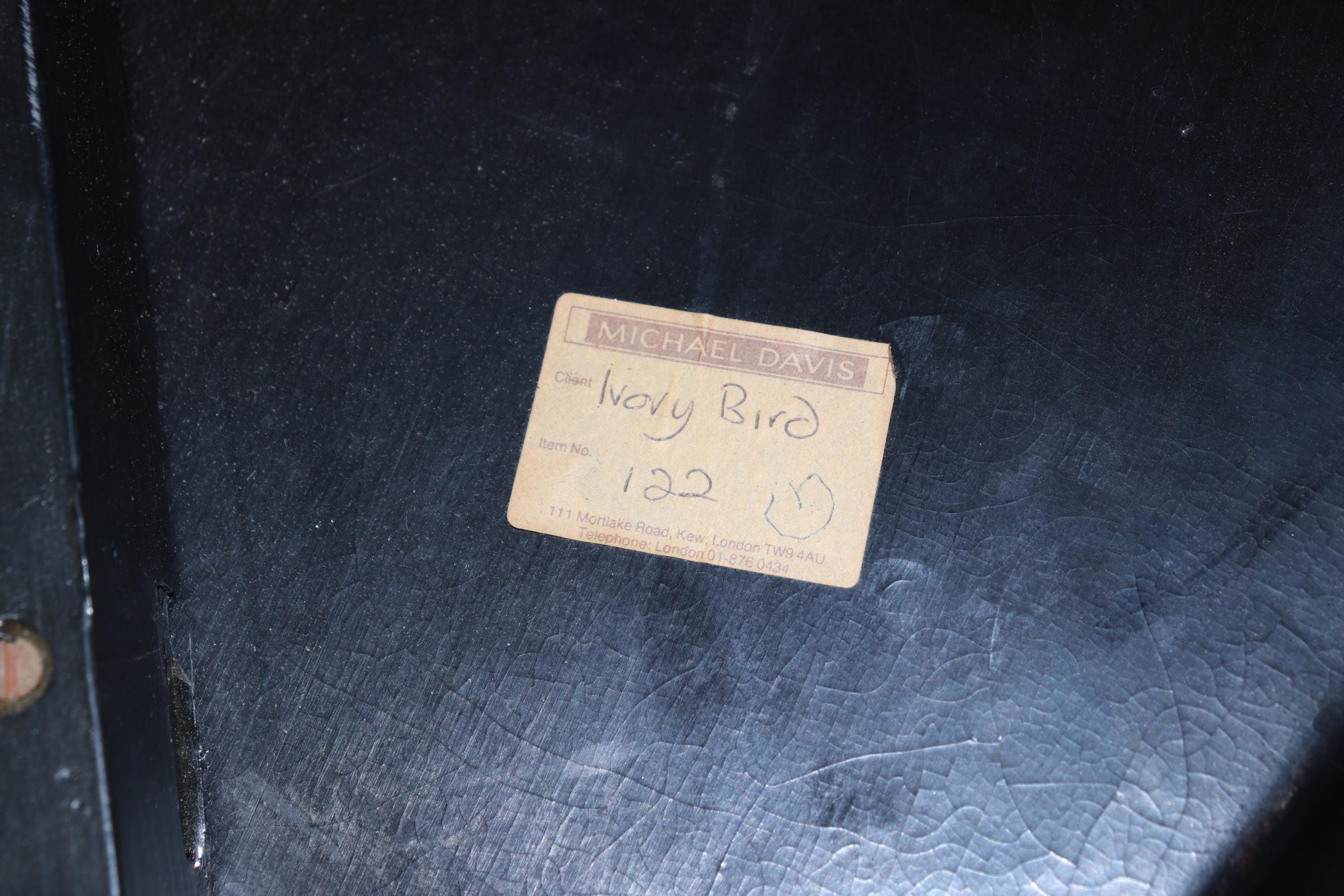 Vintage Ebonized Faux Bamboo Cocktail Table: Chinoiserie Style by Michael Davis - Image 10