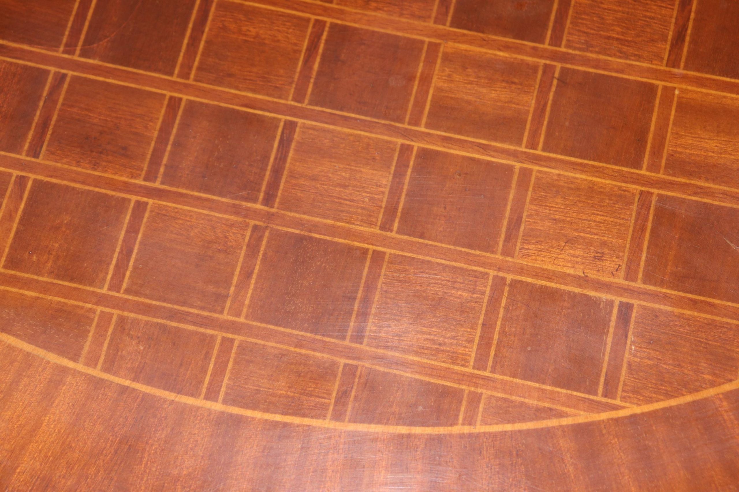 Vintage Louis XVI Style Inlaid Center Table with Brass Mounts - Image 10