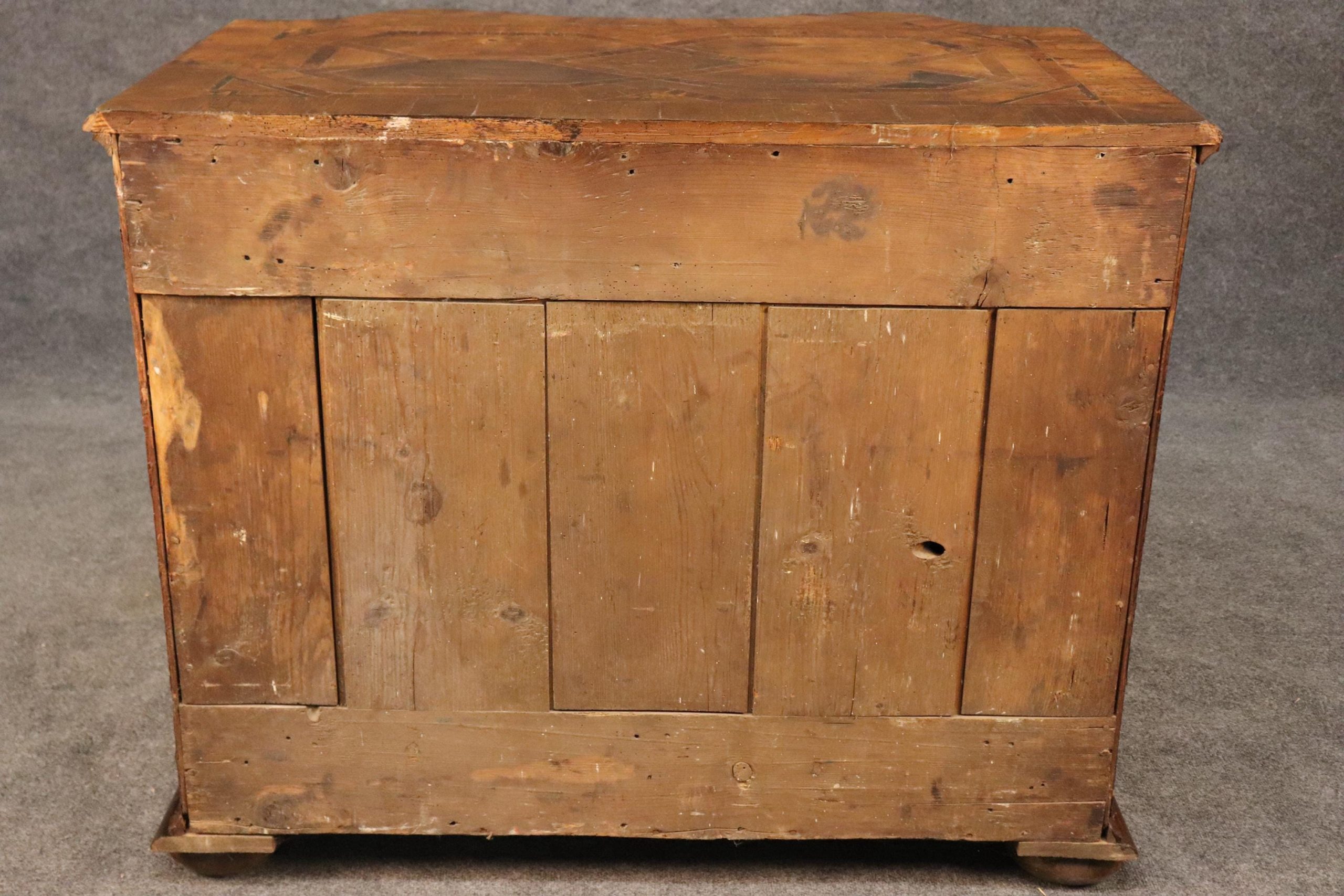 Antique Italian Rococo Inlaid Commode: 18th Century Walnut Chest - Image 4