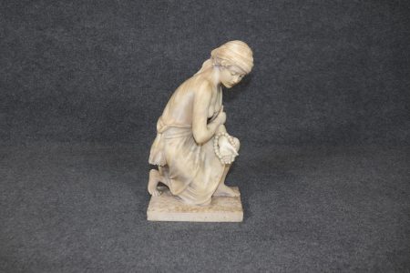Italian Art Deco Style Alabaster Sculpture of a Gypsy Signed A. Gernay, Figural Sculpture