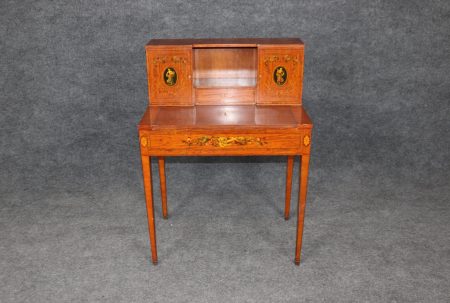 Antique Adams Style Hand-Painted Vanity Desk: English Bedroom Furniture