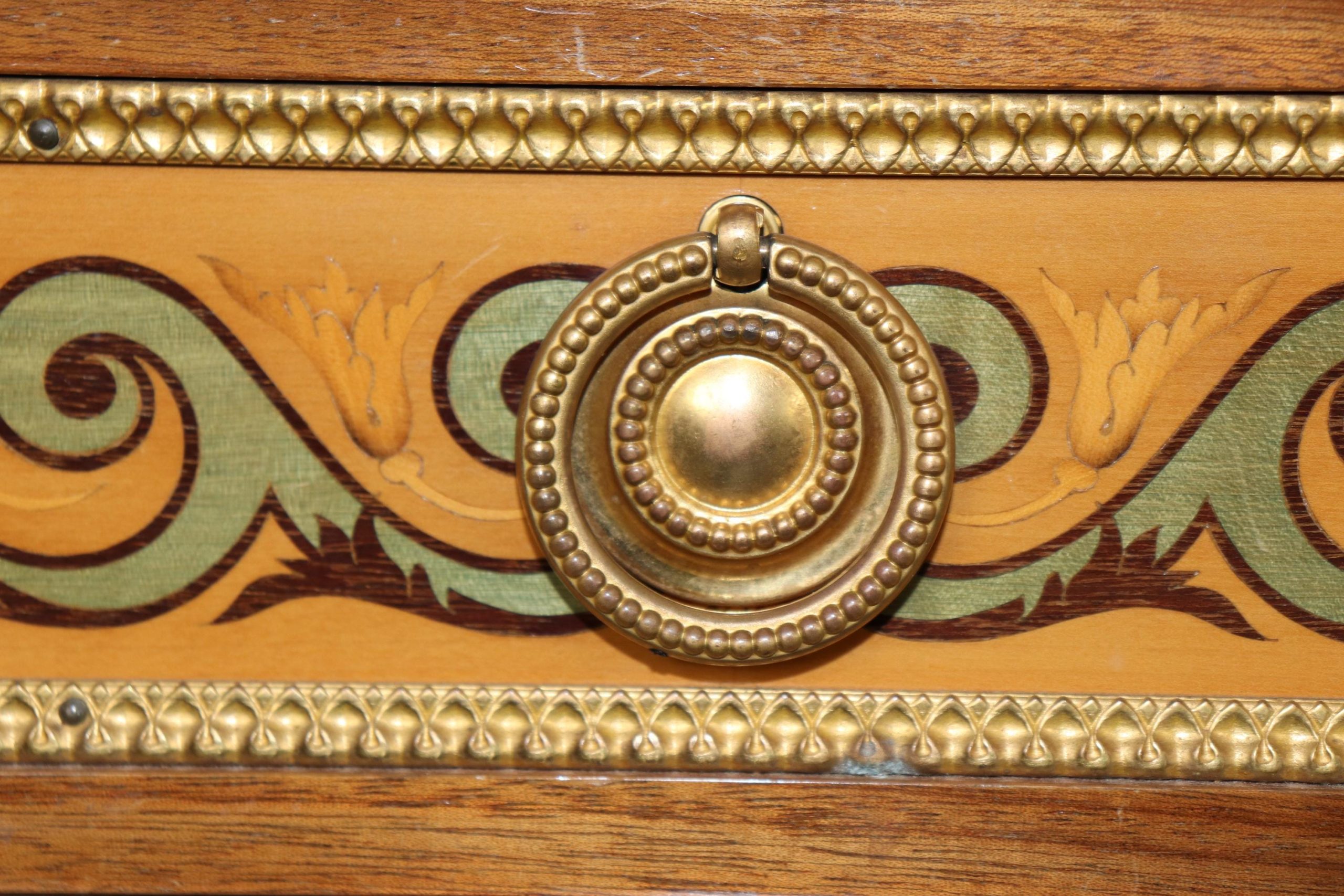 French Louis XVI Style Marble Top Sideboard: Maison Dissidi Ormolu Credenza - Image 8