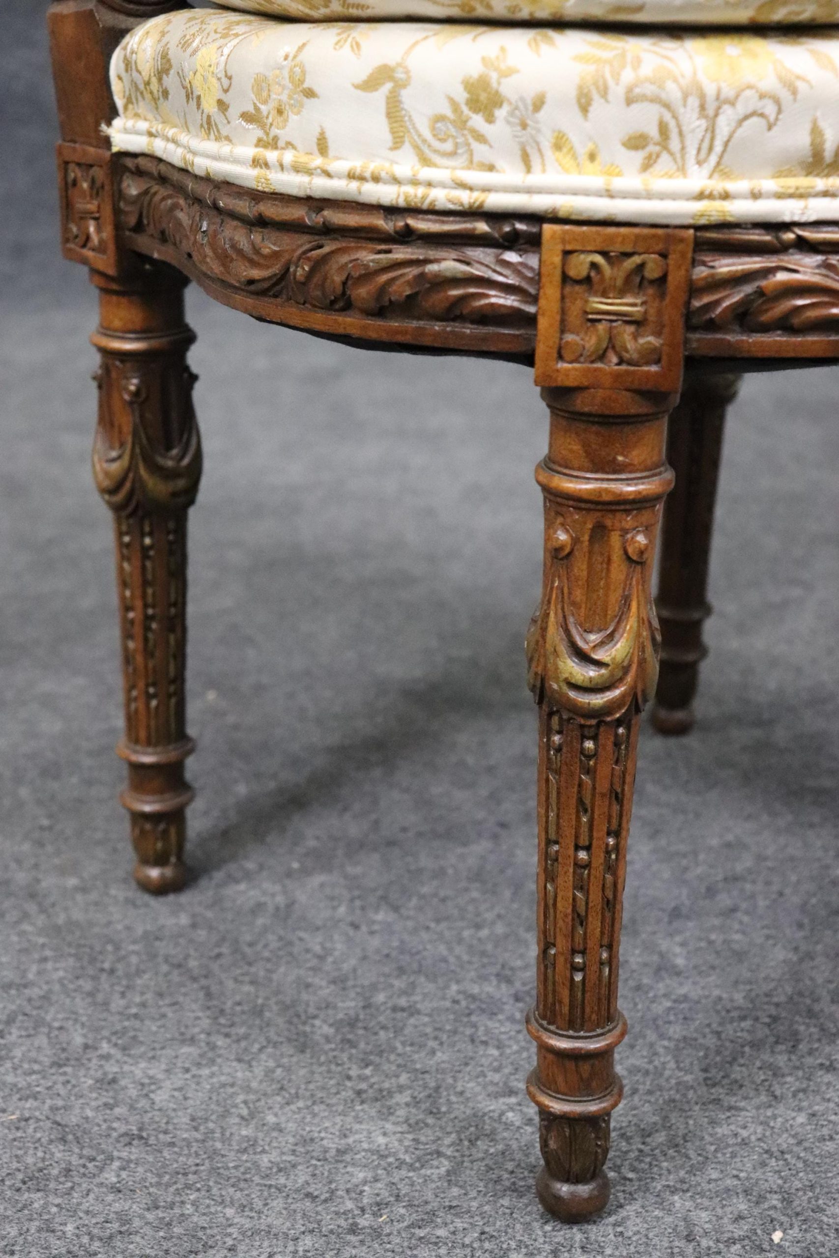 Antique Louis XVI Style Carved Side Chairs: Musical Motif Parlor Decor - Image 6