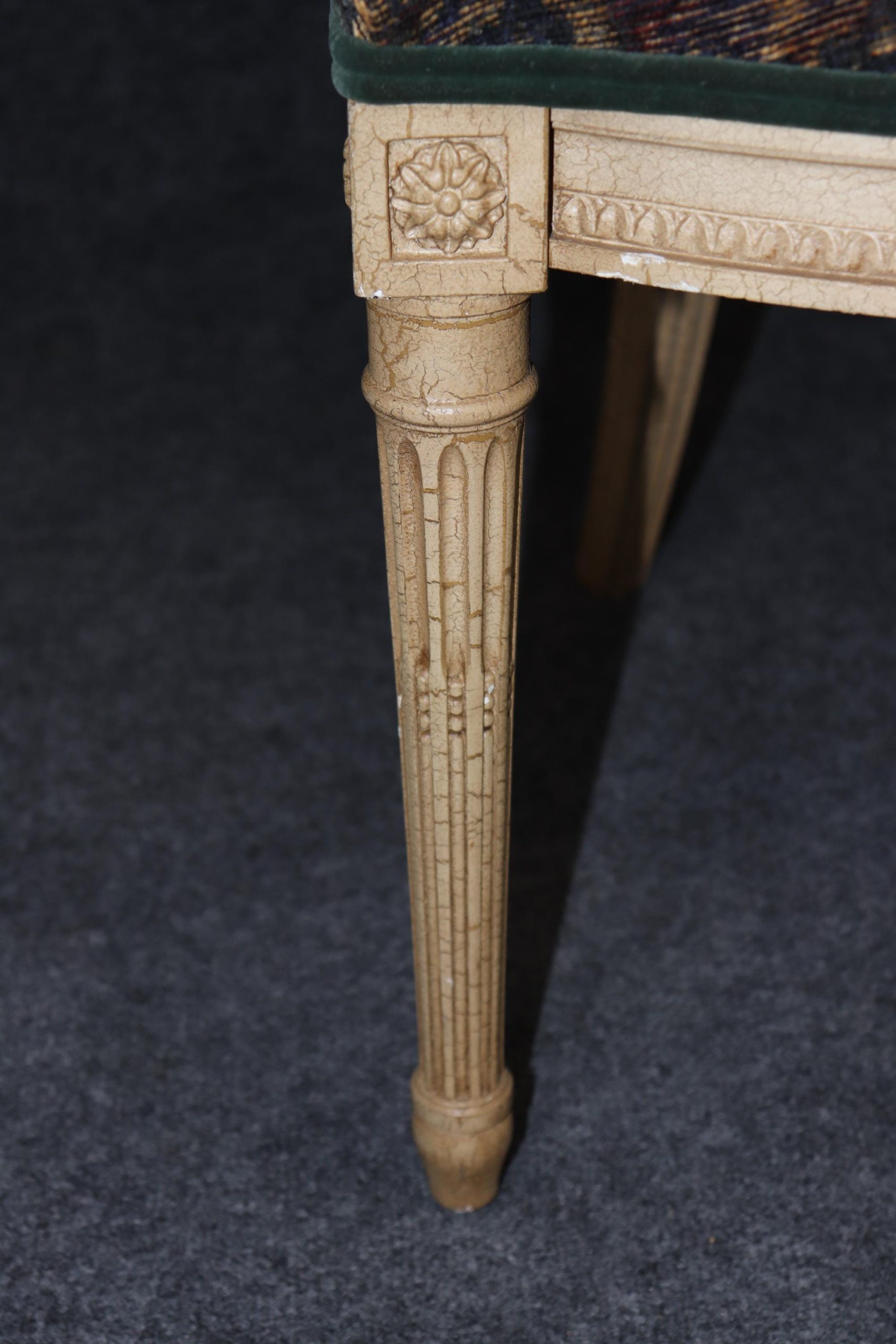 Vintage Louis XVI Style Upholstered Dining Chairs - Set of 10 - Image 8