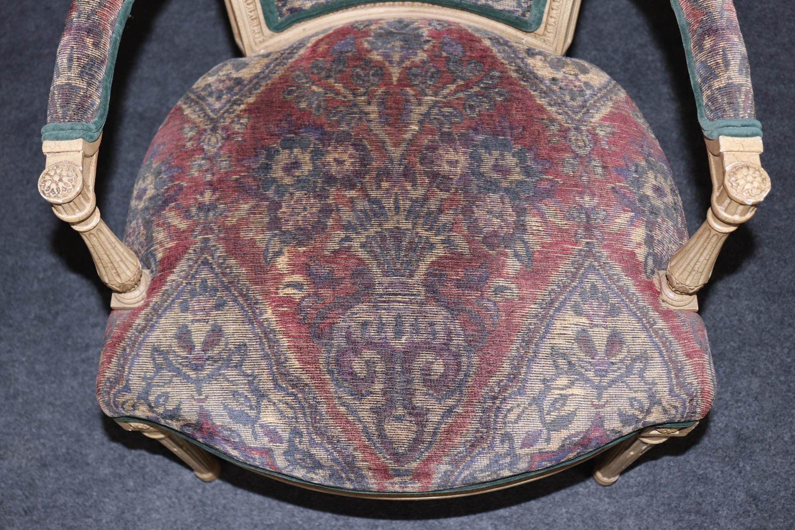 Vintage Louis XVI Style Upholstered Dining Chairs - Set of 10 - Image 10