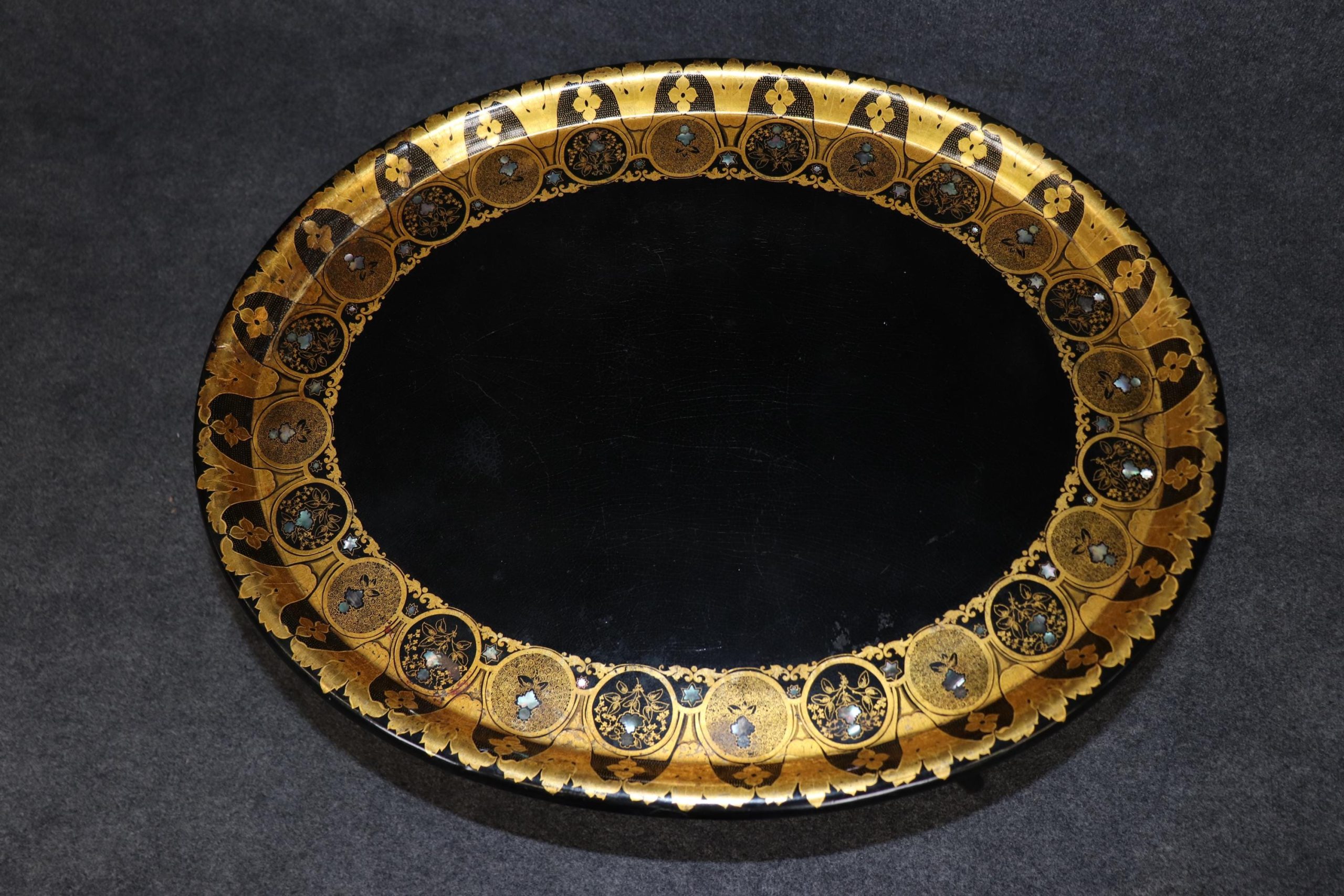 Vintage Ebonized Faux Bamboo Cocktail Table: Chinoiserie Style by Michael Davis - Image 5