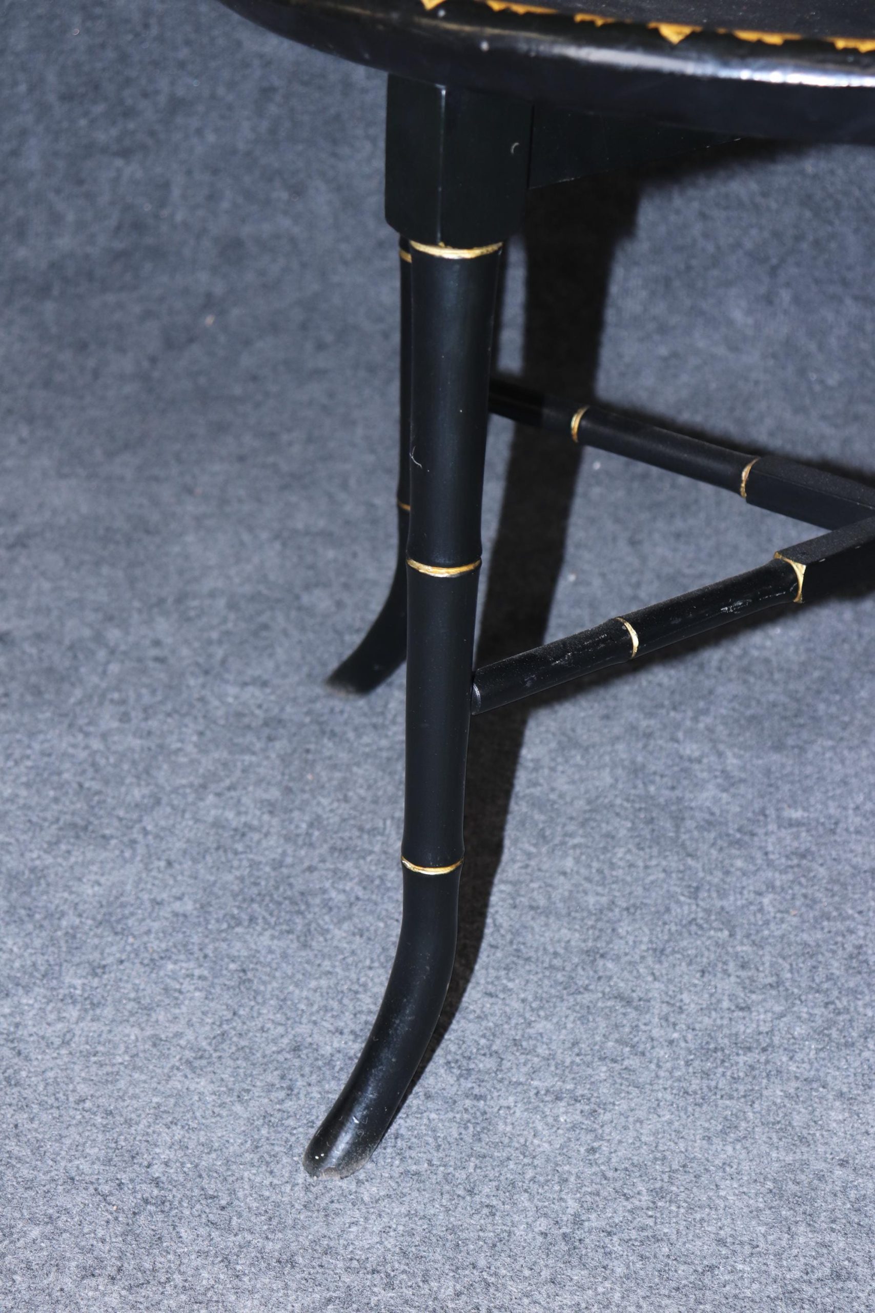 Vintage Ebonized Faux Bamboo Cocktail Table: Chinoiserie Style by Michael Davis - Image 6