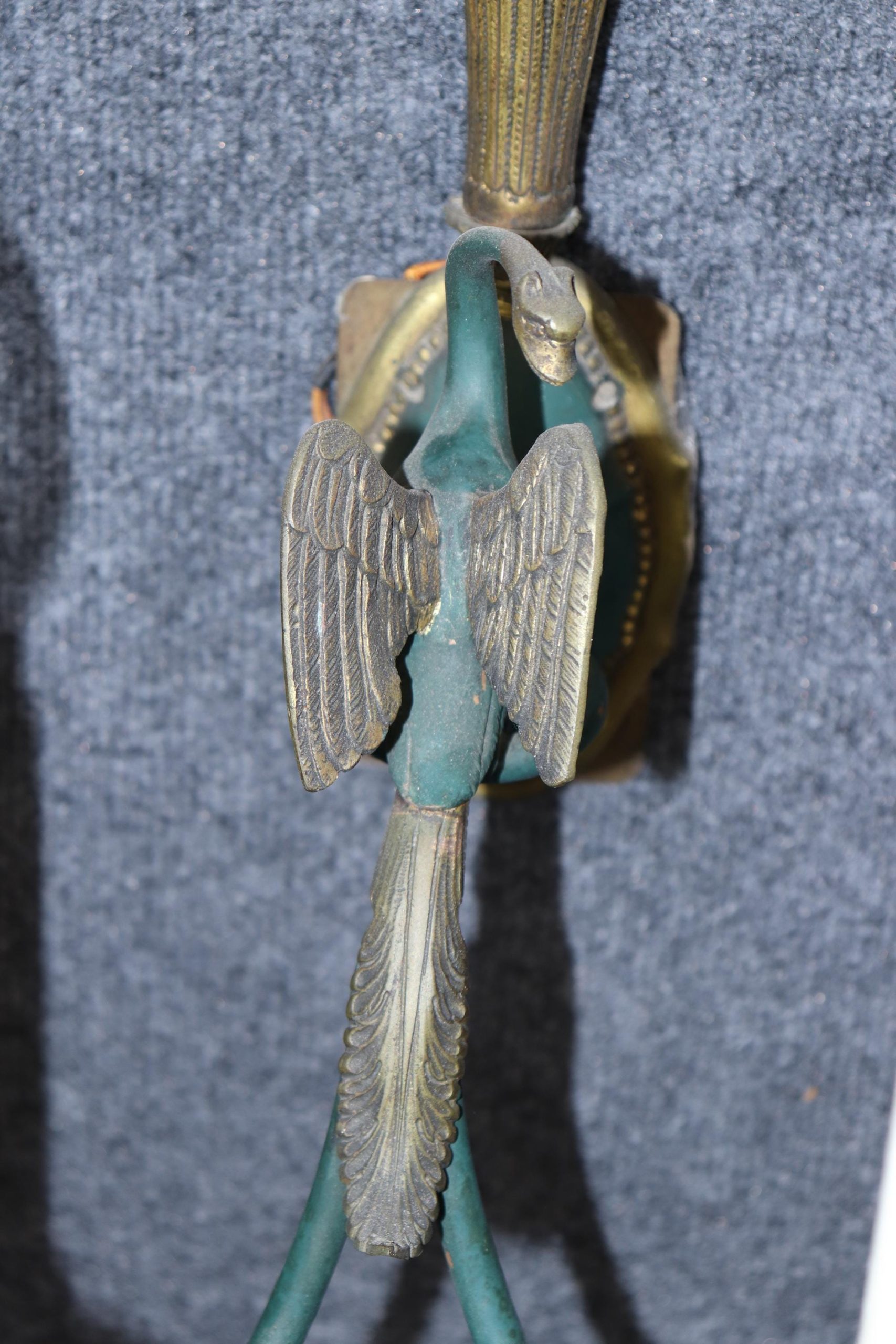 Vintage French Empire Style Metal Wall Sconces: Pair Lighting Decor - Image 5