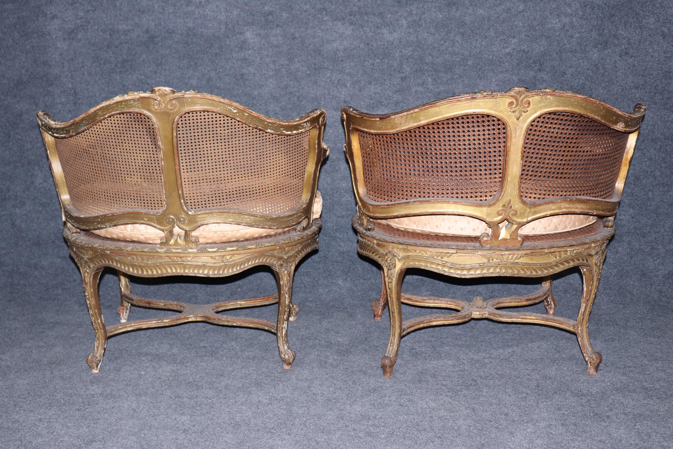 Signed Antique French Giltwood Bergere Chairs by Francois Linke - Image 4