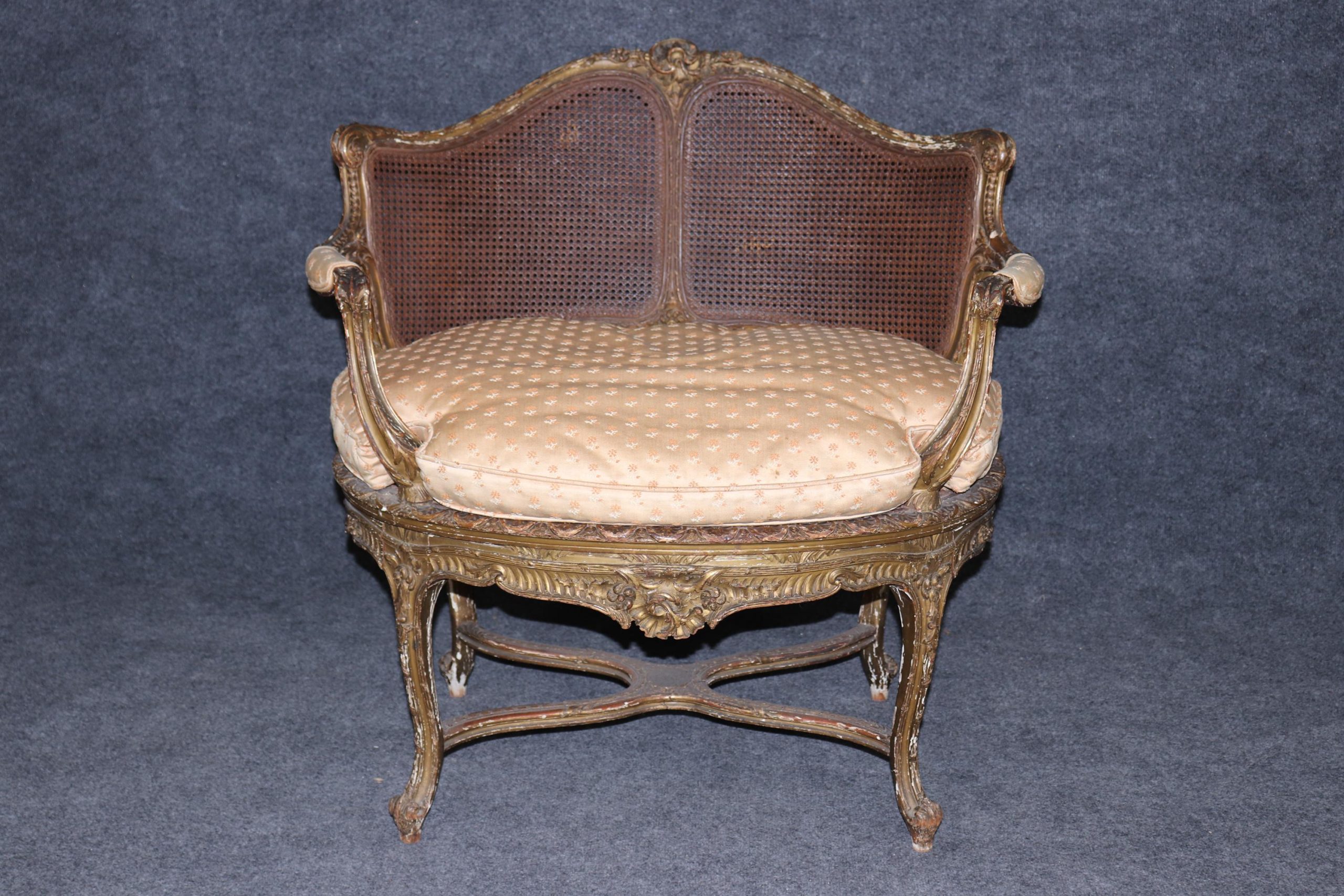 Signed Antique French Giltwood Bergere Chairs by Francois Linke - Image 5