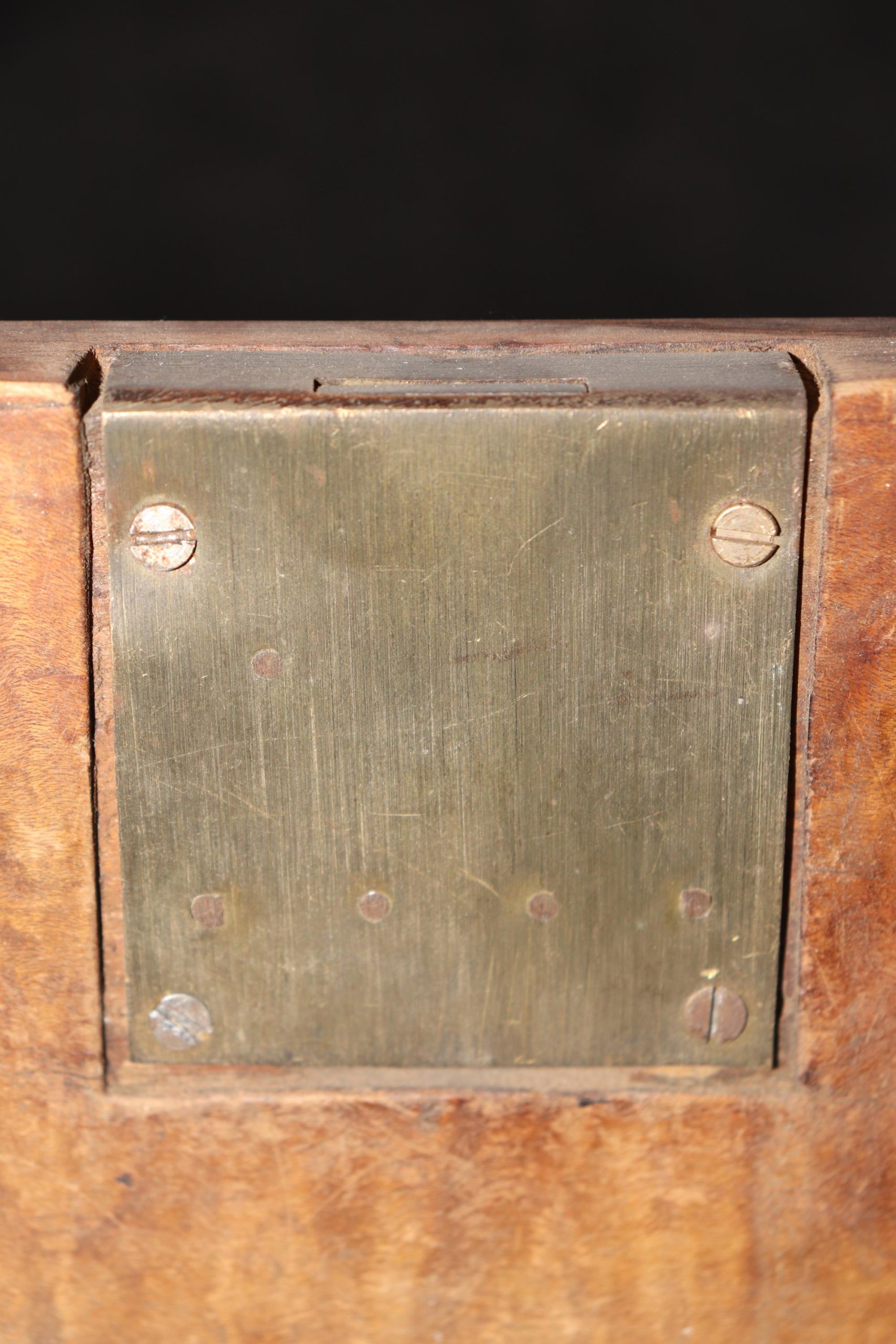 Antique Empire Style Marble Top Commode: Gilt Metal Inlay, Paw Feet - Image 9