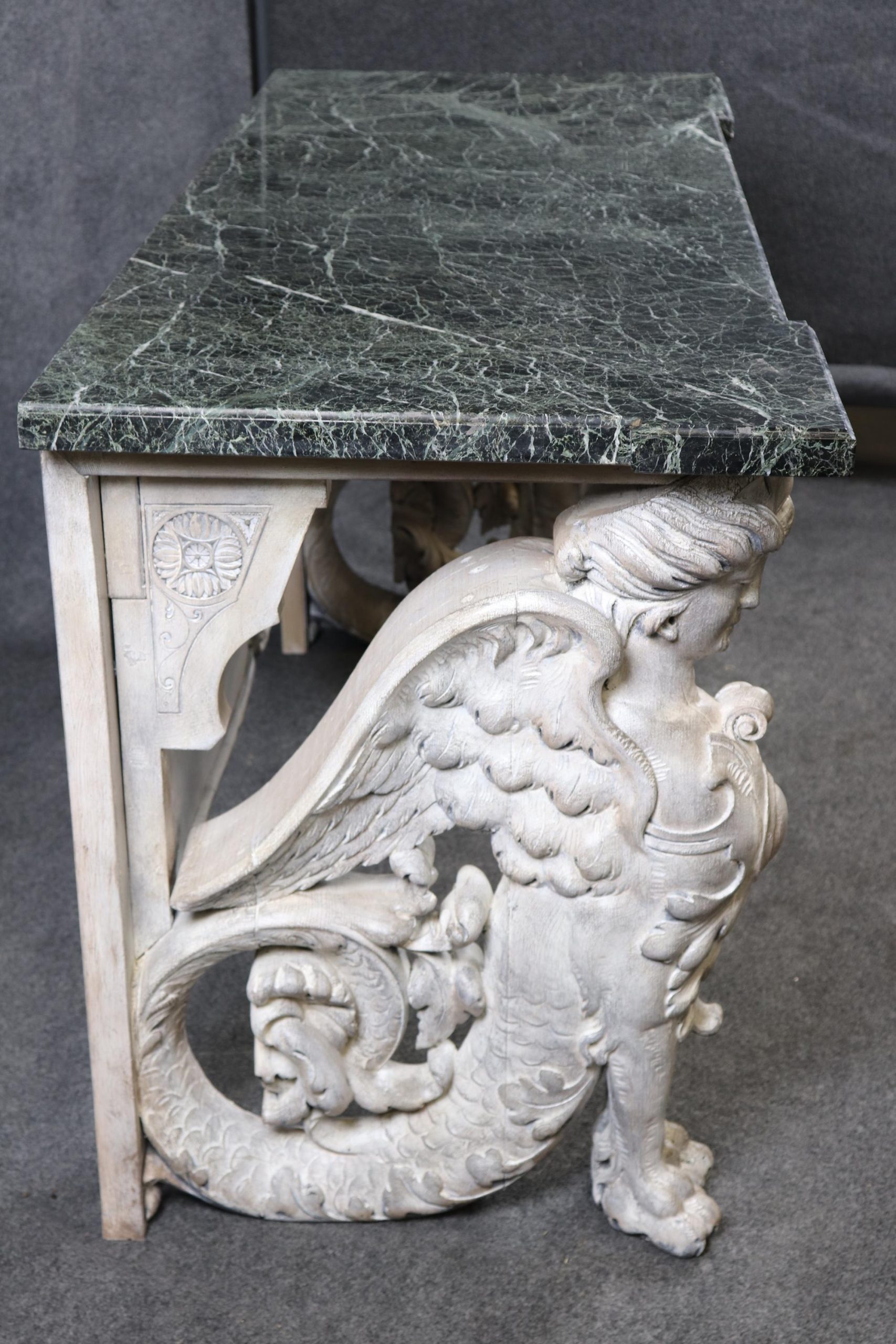 Antique Regency Marble Top Console Table: Figural Accent Table - Image 3