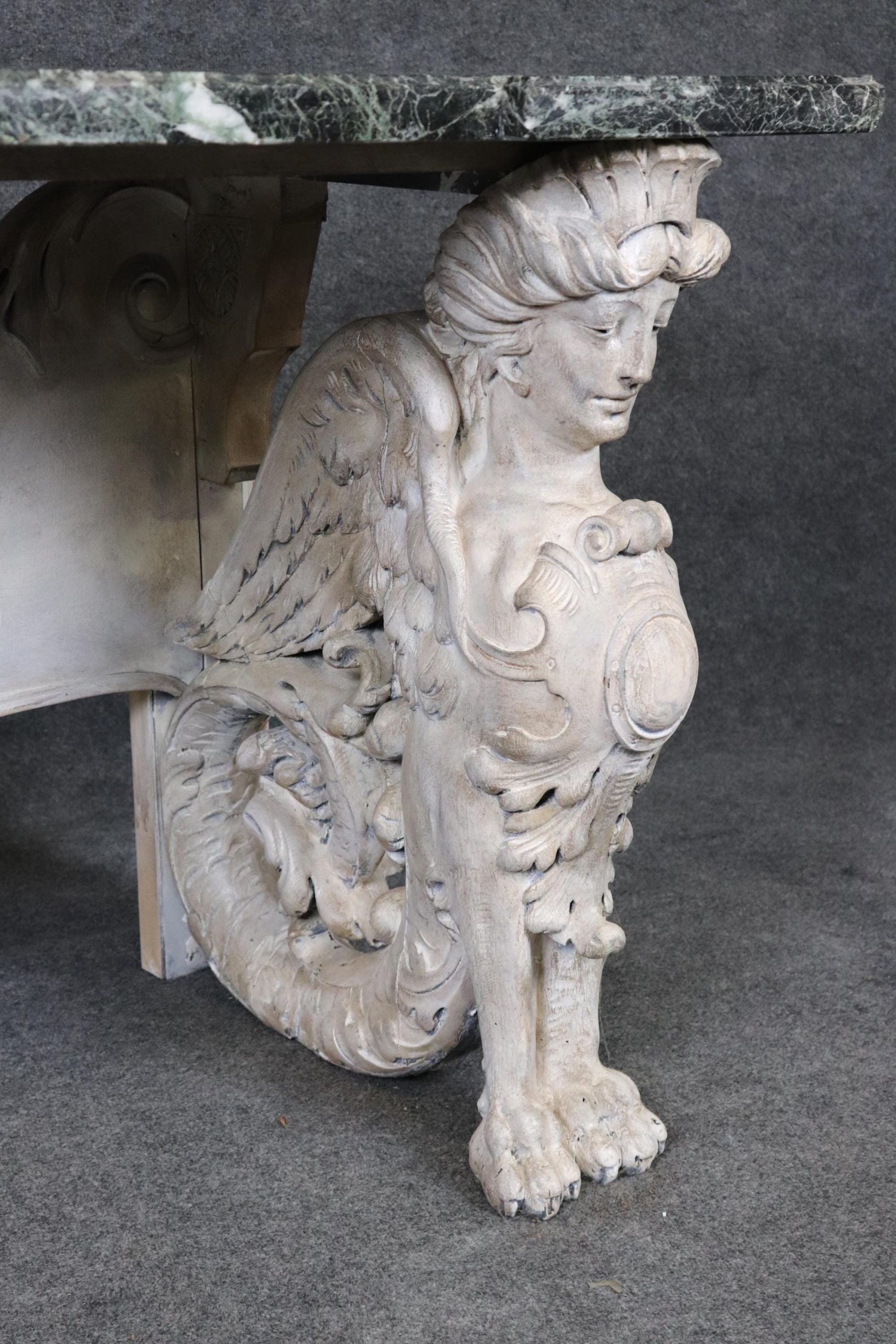 Antique Regency Marble Top Console Table: Figural Accent Table - Image 7