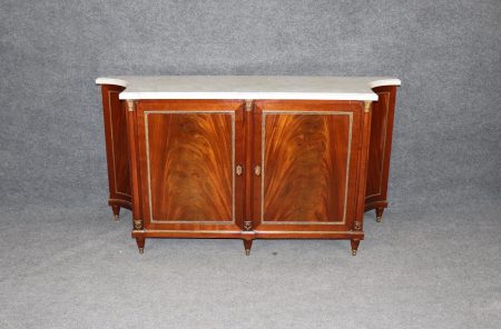 Signed Maison Jansen Marble Top Sideboard: Louis XVI Directoire Style