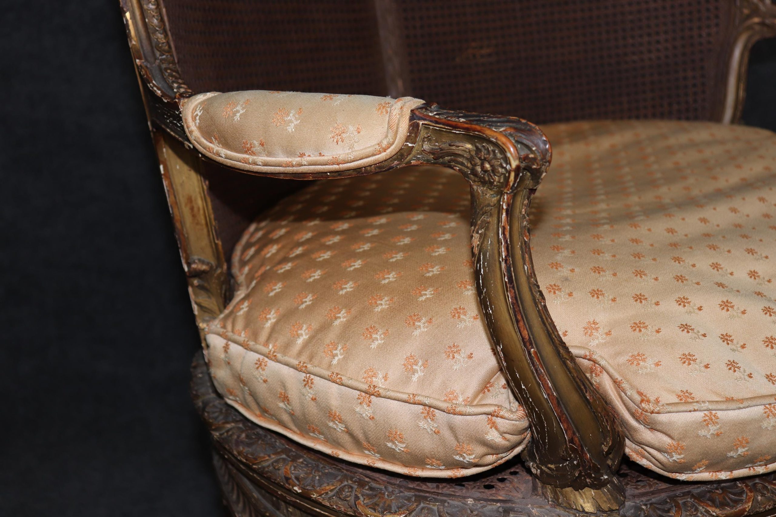 Signed Antique French Giltwood Bergere Chairs by Francois Linke - Image 10