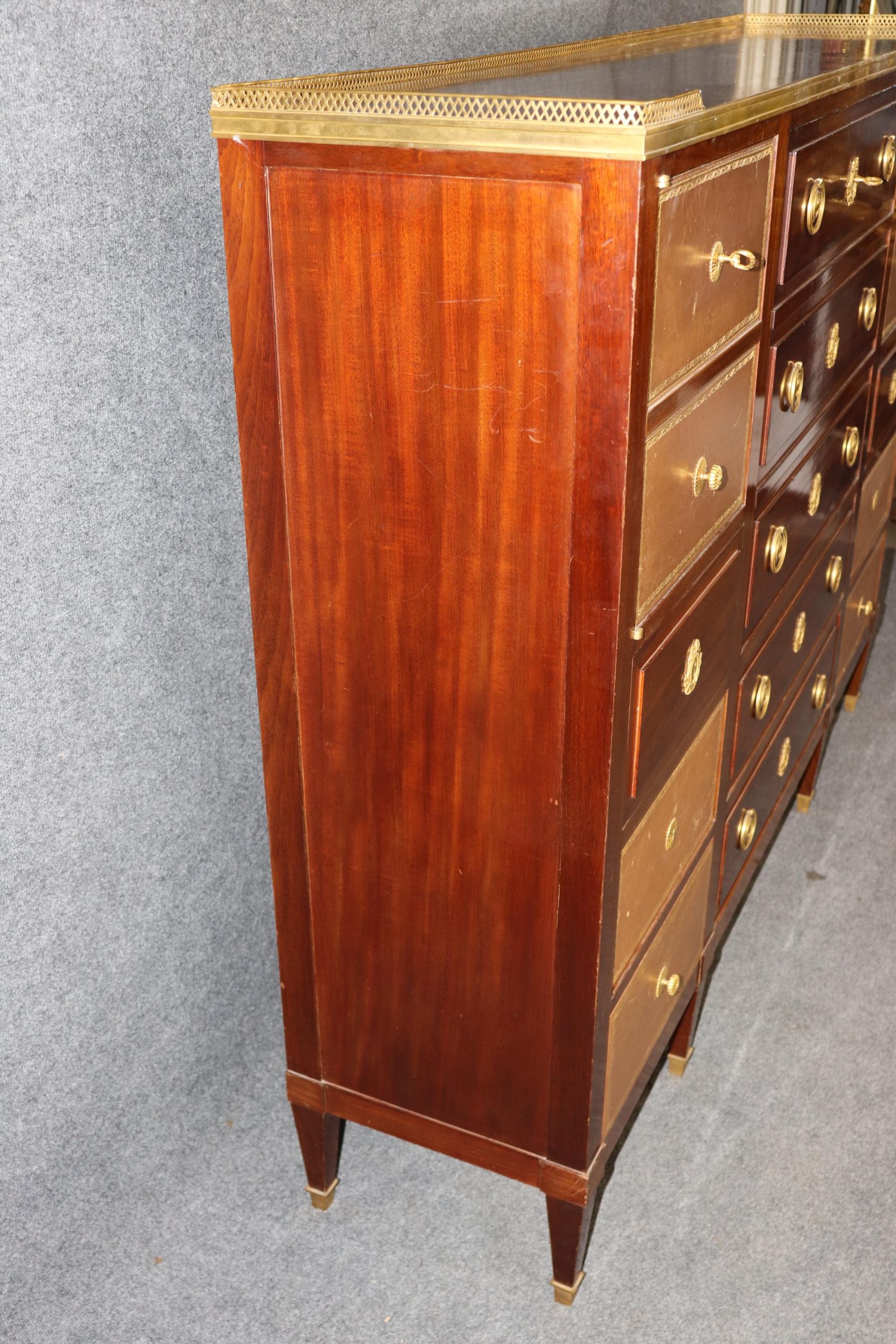 Antique French Louis XVI Abatant Desk by Mercier Freres - Image 3