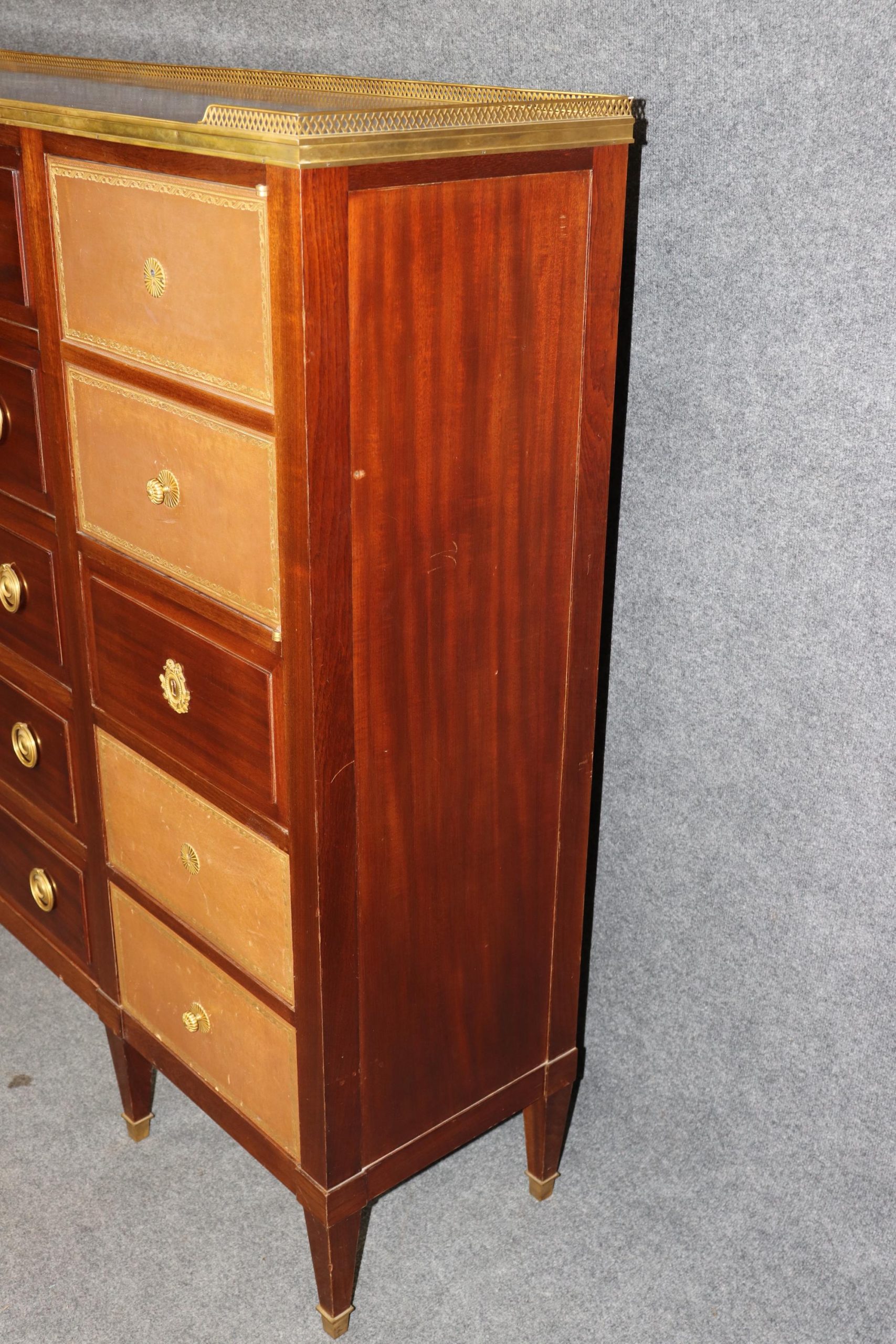 Antique French Louis XVI Abatant Desk by Mercier Freres - Image 4