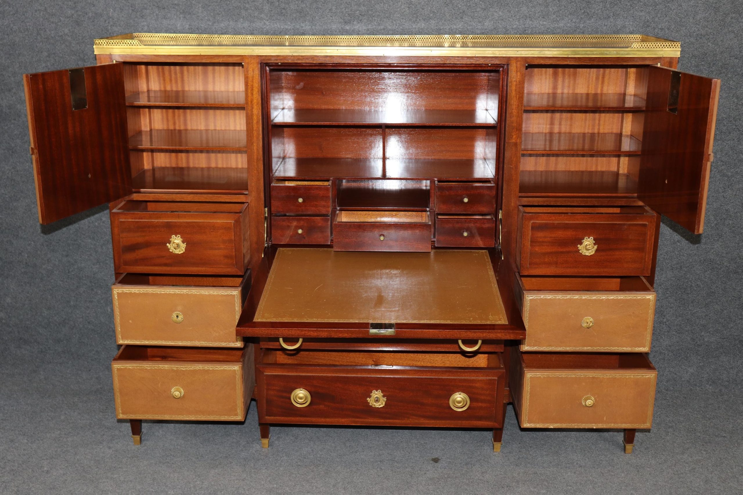 Antique French Louis XVI Abatant Desk by Mercier Freres - Image 6