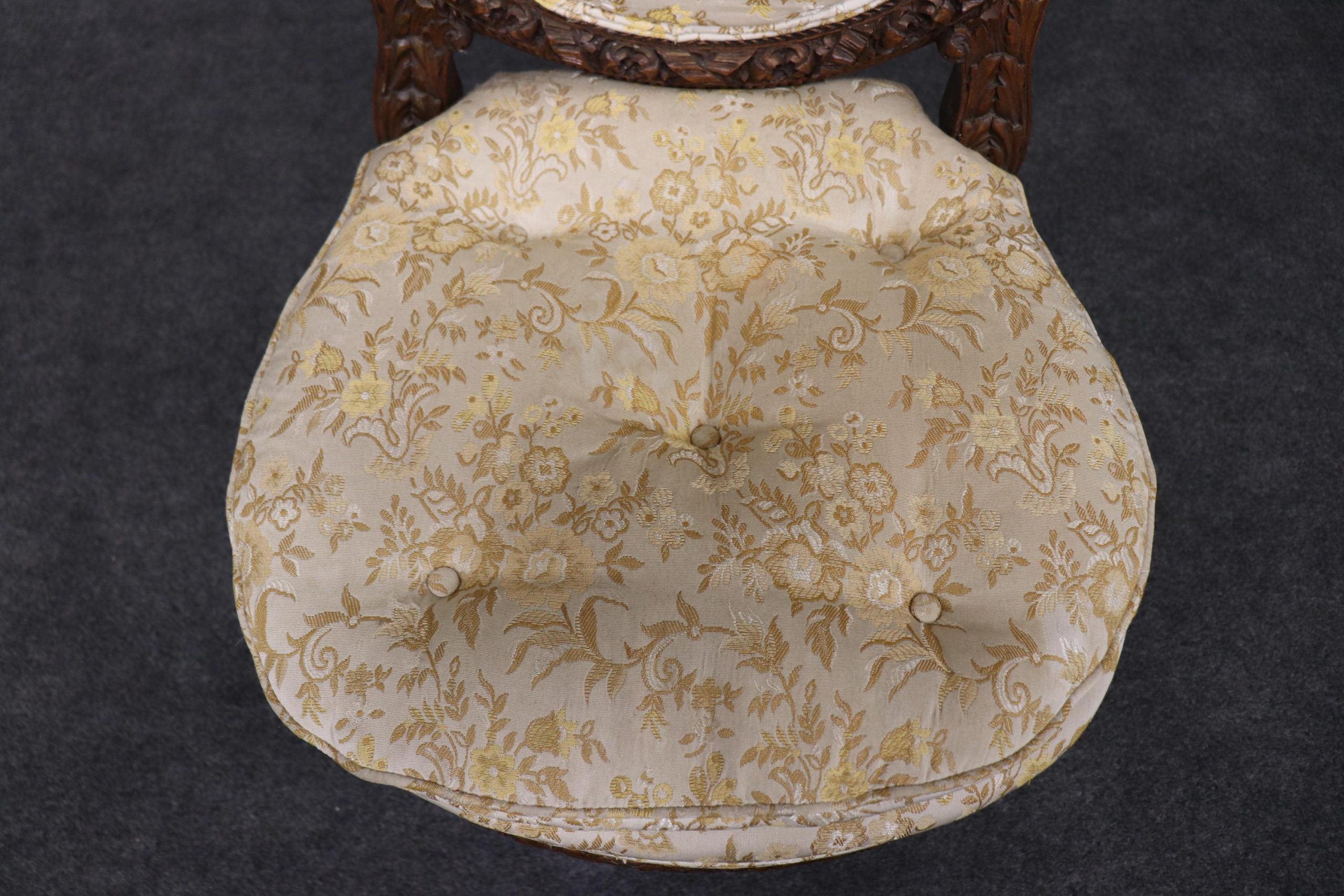 Antique Louis XVI Style Carved Side Chairs: Musical Motif Parlor Decor - Image 9