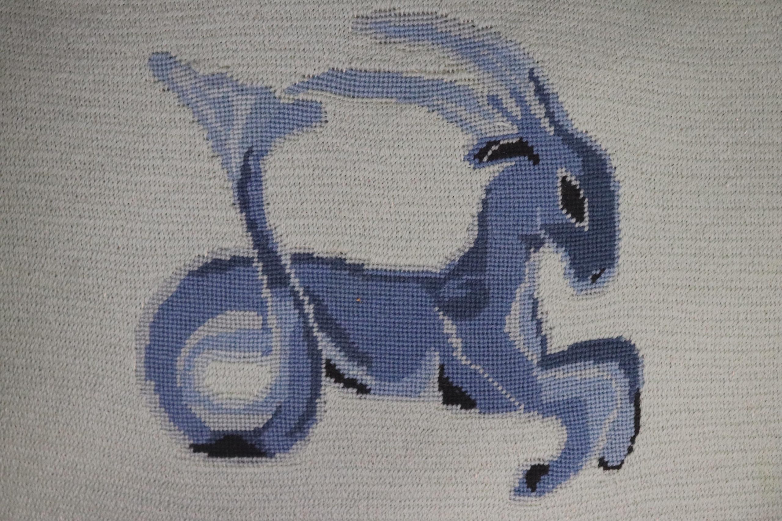 Vintage Louis XVI Style Armchairs: Needlepoint Upholstered Cane Back Pair - Image 6