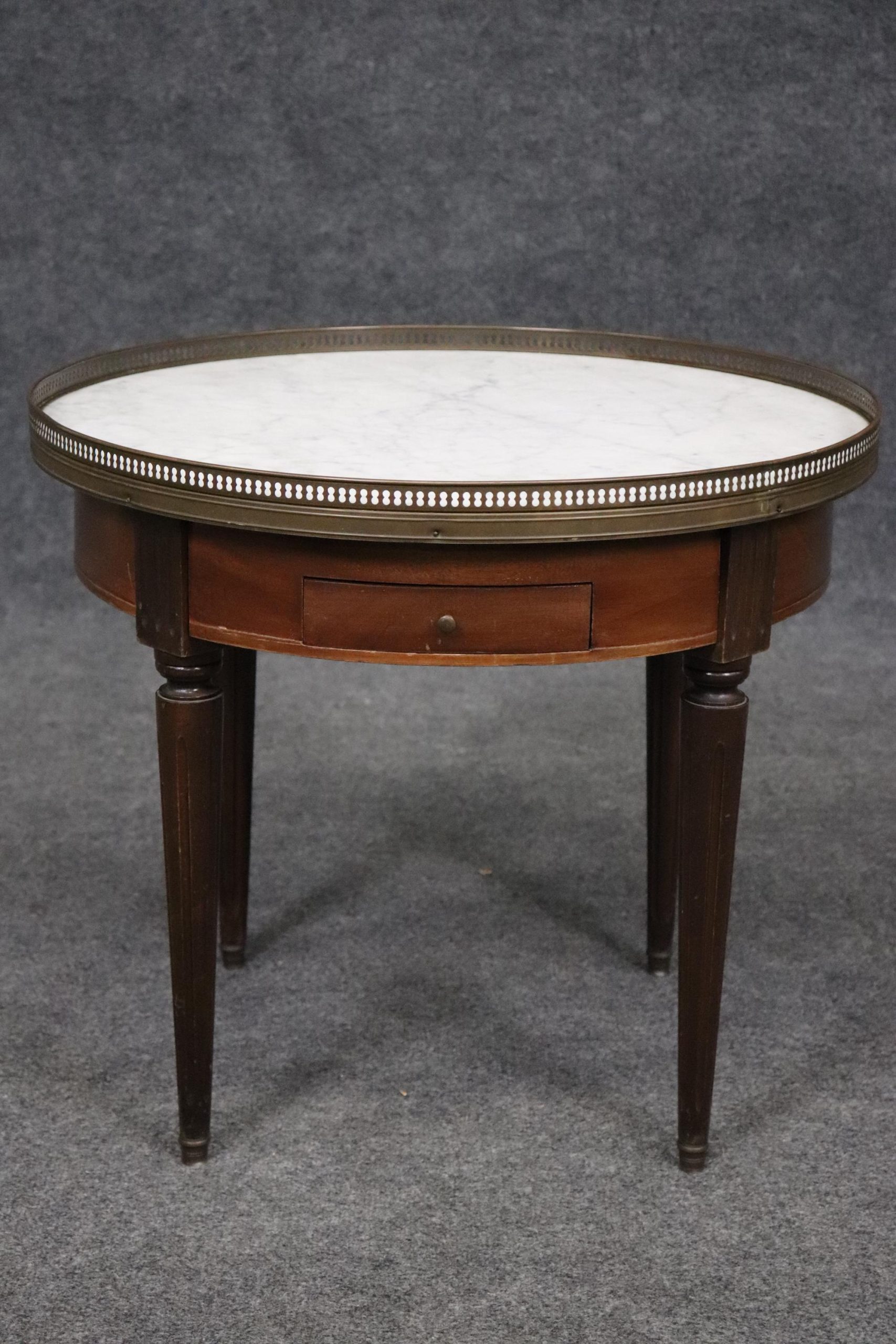Louis XVI Style Marble Top Vintage End Table - Image 3