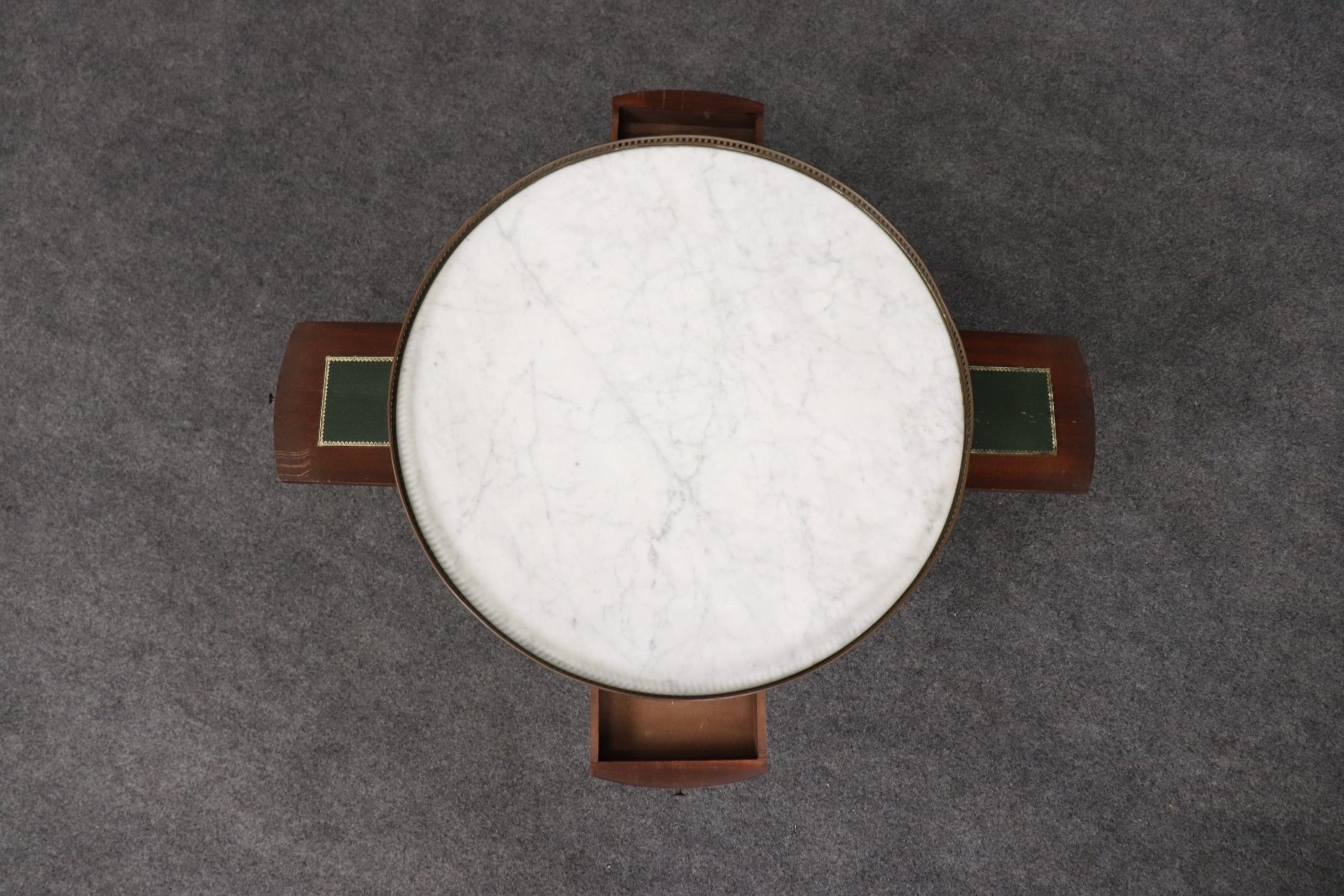 Louis XVI Style Marble Top Vintage End Table - Image 6