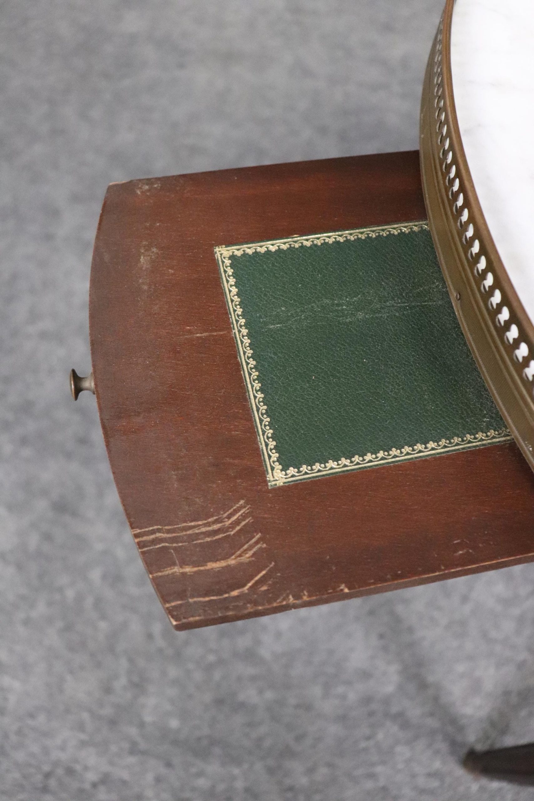 Louis XVI Style Marble Top Vintage End Table - Image 7