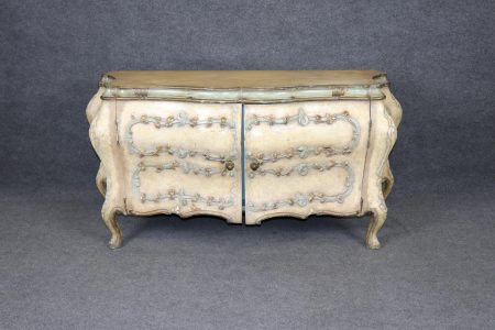 Italian Venetian Early 20th Century Rococo Style Paint Decorated Commode, Chest of Drawers