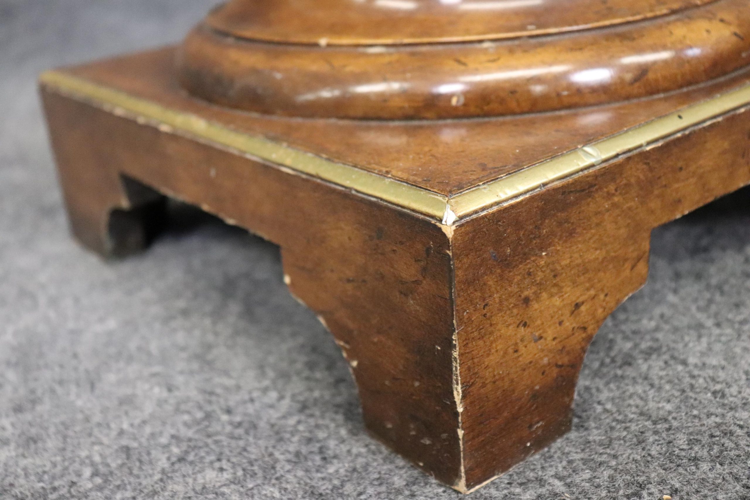 Vintage Neoclassical Leather Top Pedestal Plant Stand: Multi Column Entryway Furniture - Image 10