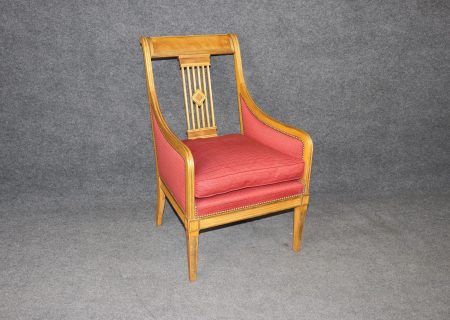 Vintage Russian Style Upholstered Armchair, Bergere