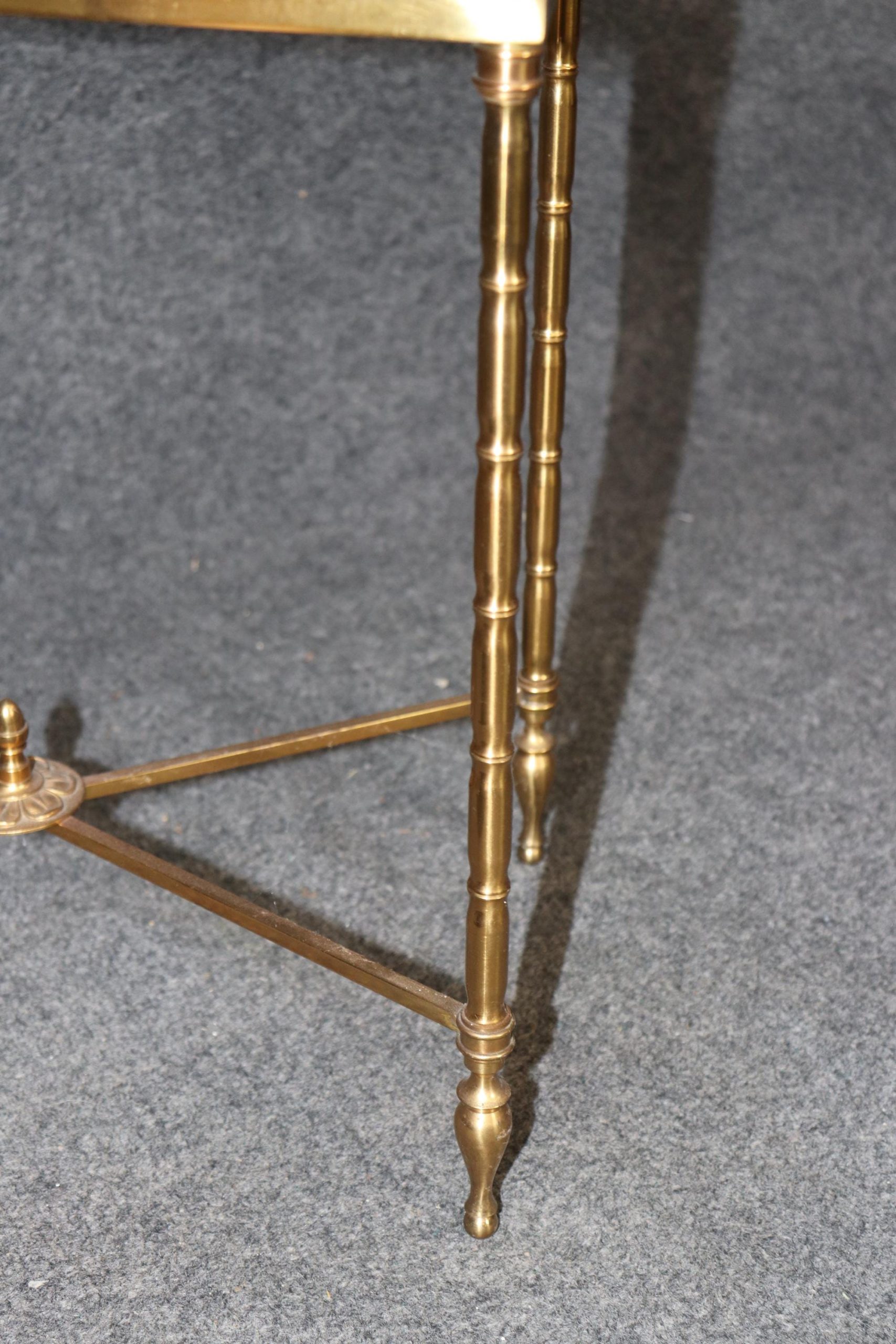 Maison Jansen Bronze Nesting Tables: Vintage Chinoiserie Gold Accent - Image 9