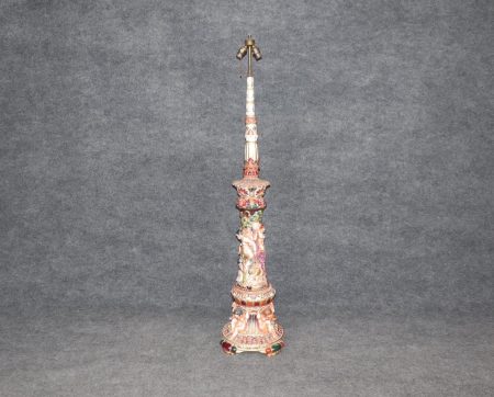 Vintage Italian Porcelain Figural Floor Lamp attributed to Capodimonte, Accent Lamp