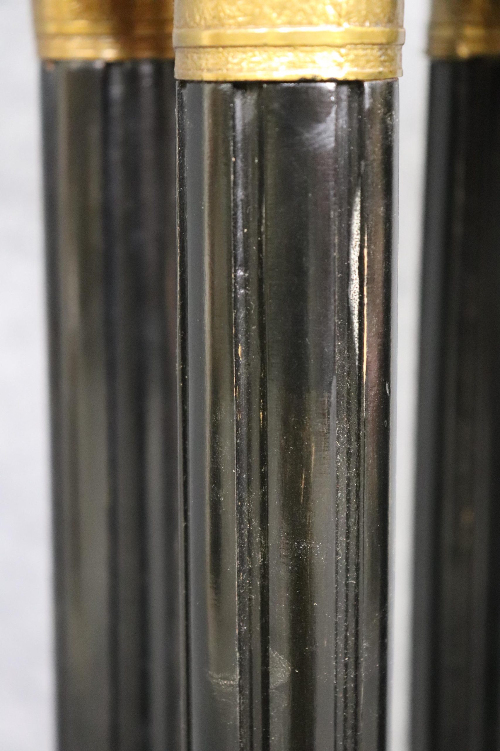 Vintage Neoclassical Leather Top Pedestal Plant Stand: Multi Column Entryway Furniture - Image 8