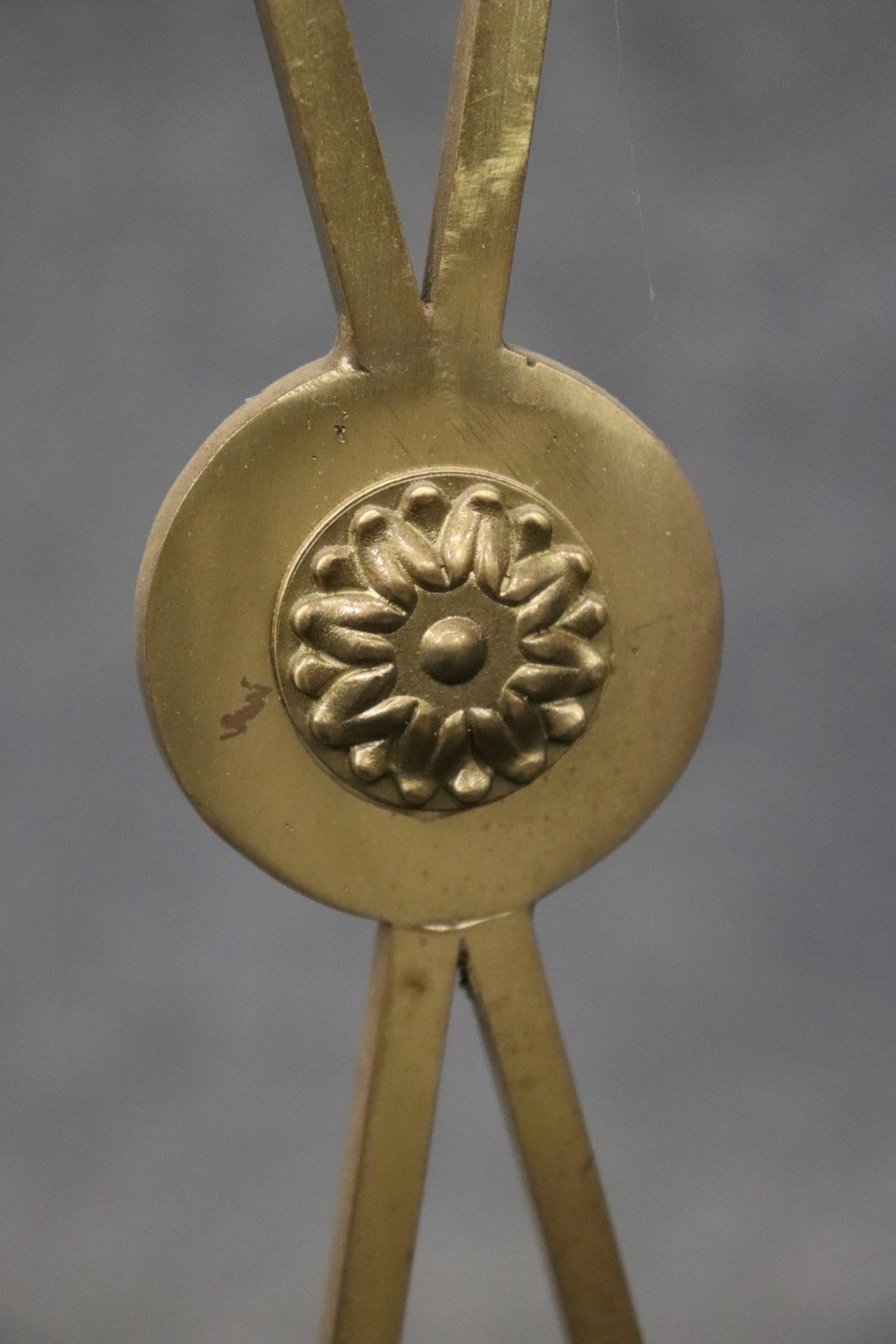 Vintage Directoire Brass Pedestal Table: Glass Top Plant Stand - Image 8