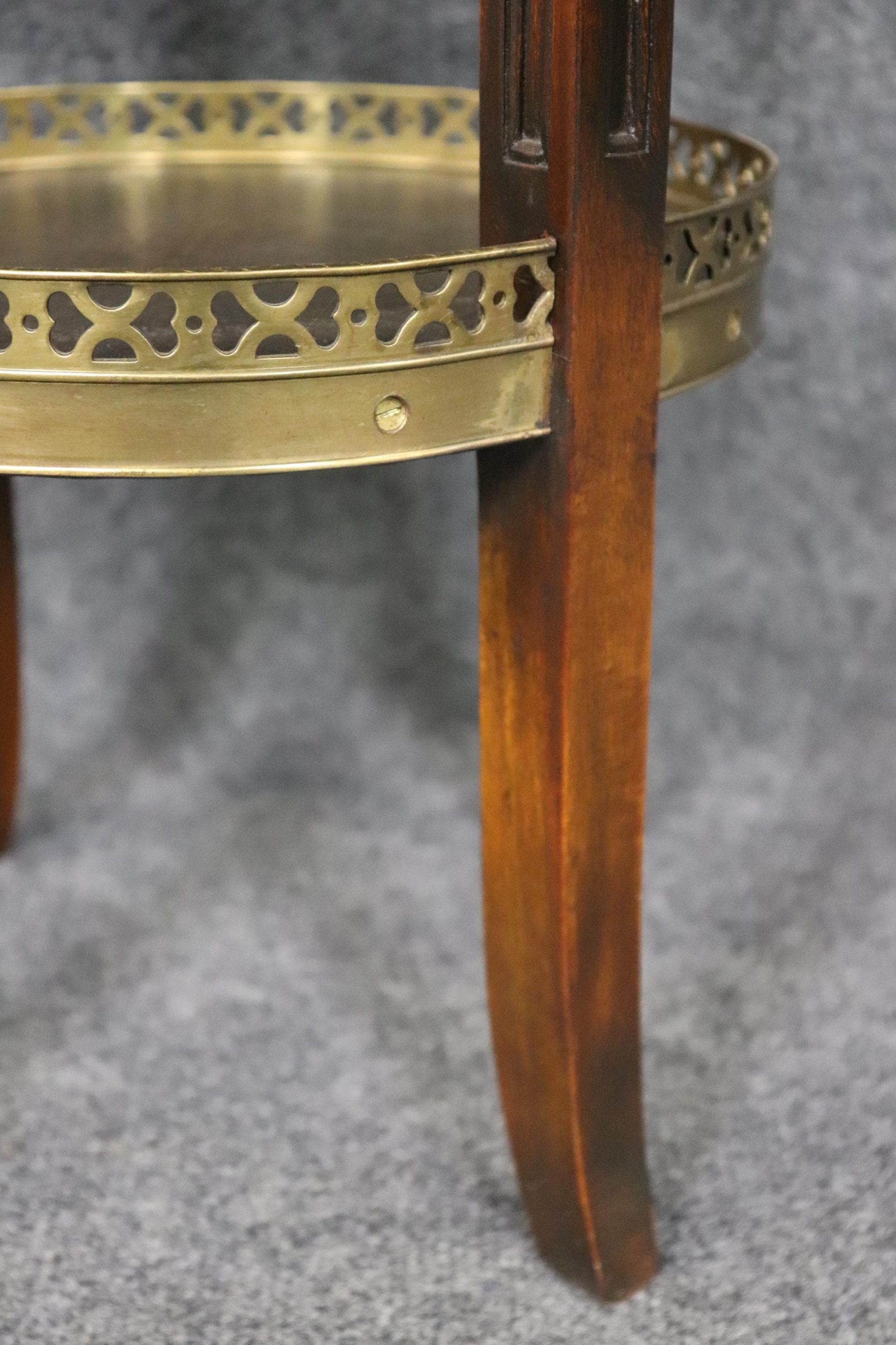 Vintage Maitland Smith Attributed 3 Tier Pedestal Table, Plant Stand - Image 10