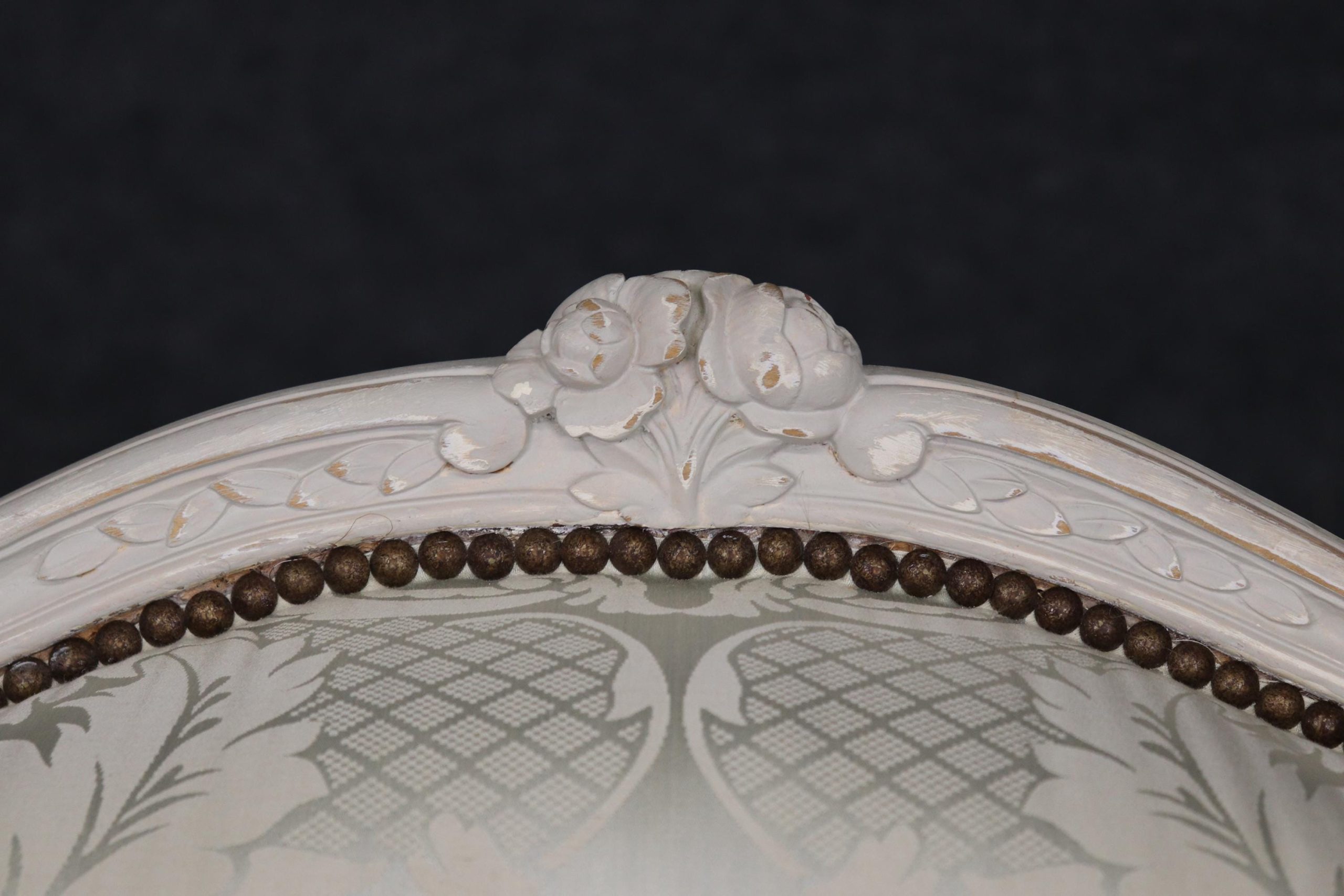 Antique Louis XV Style Bergeres: French Painted Armchairs, Lounge Chairs - Image 8