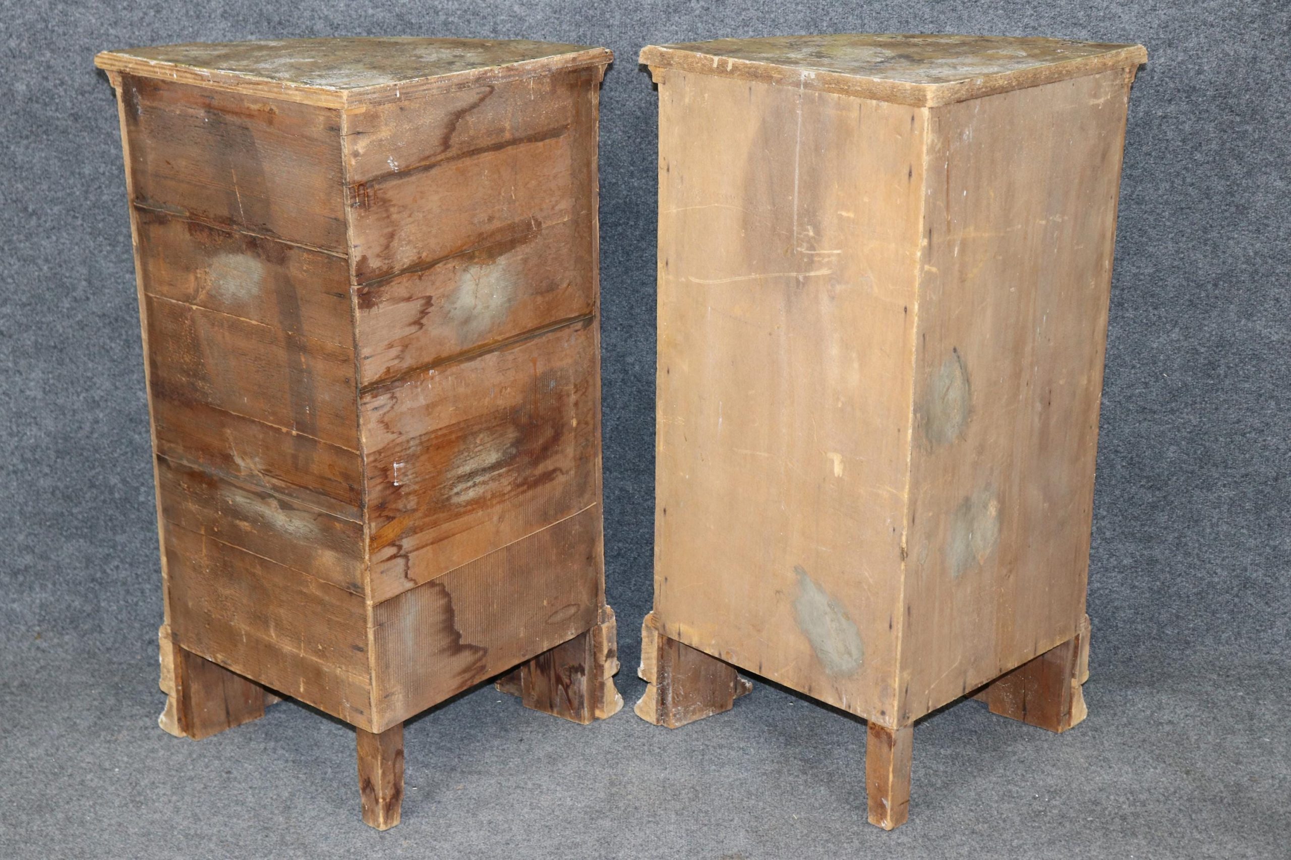 Antique Venetian Style Corner Cabinets: Faux Marble Top, Italian Commodes - Image 3