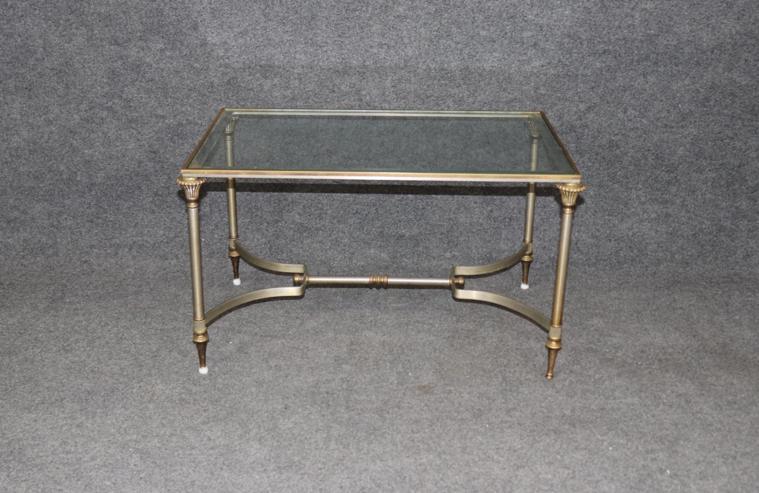 Hollywood Regency Brass Cocktail Table: Vintage Mid-Century Modern