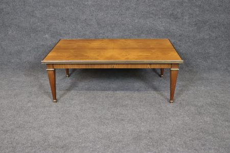 Baker Furniture Coffee Table: Mid-Century Directoire Style Brass Accent