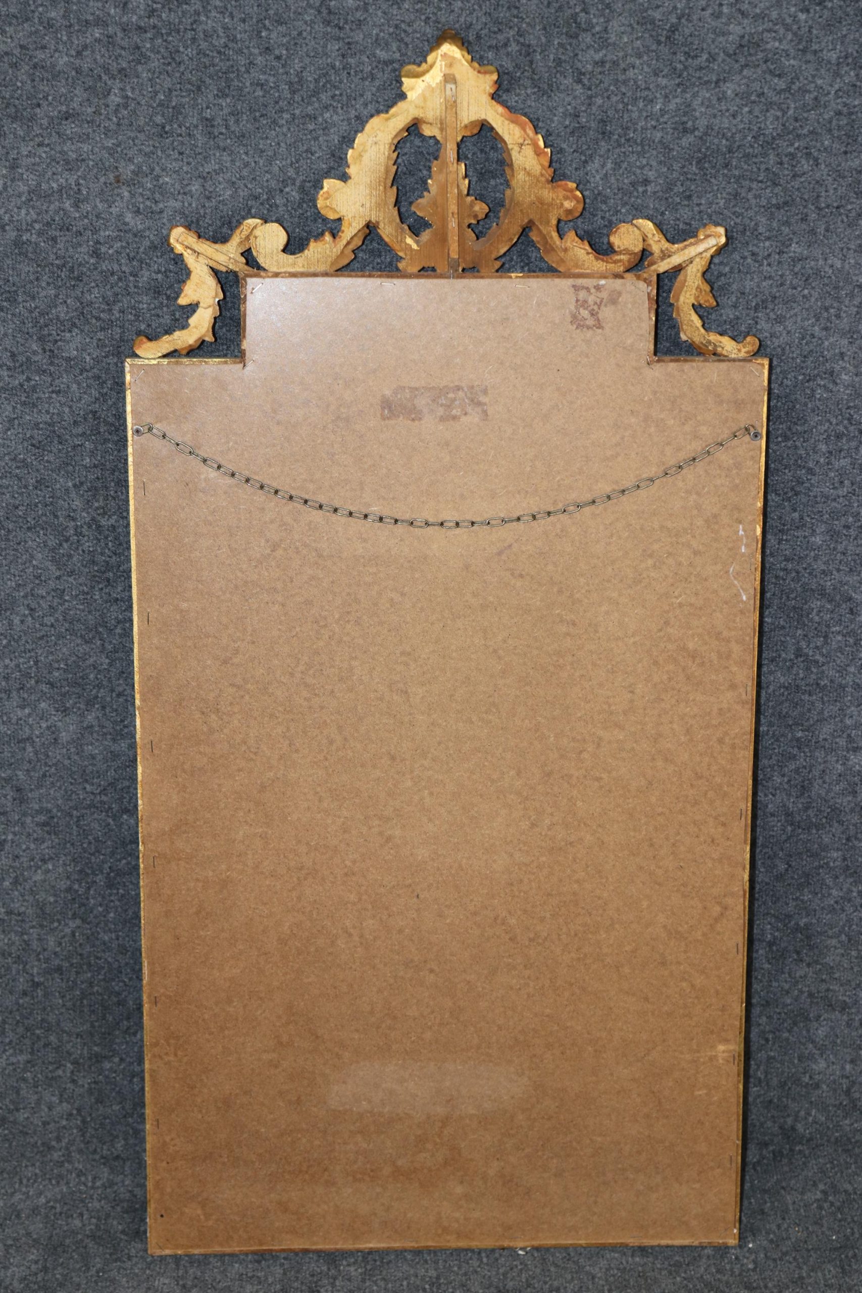 Vintage Italian Rococo Style Carved Gold Gilt Mirror, Wall Mirror - Image 3