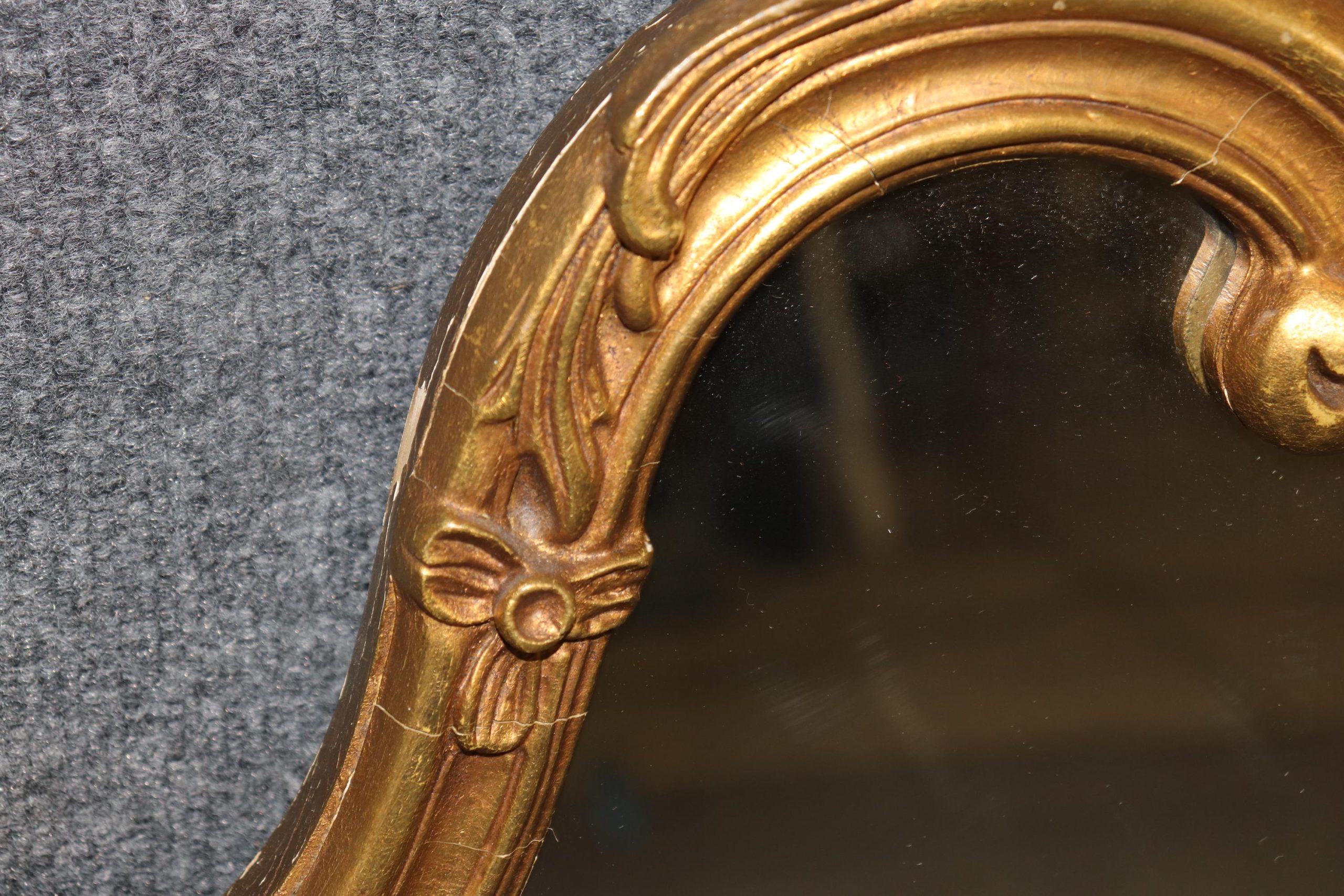 Pair of Italian Rococo Style Carved Gold Gilt Mirrors, Wall Mirrors - Image 9