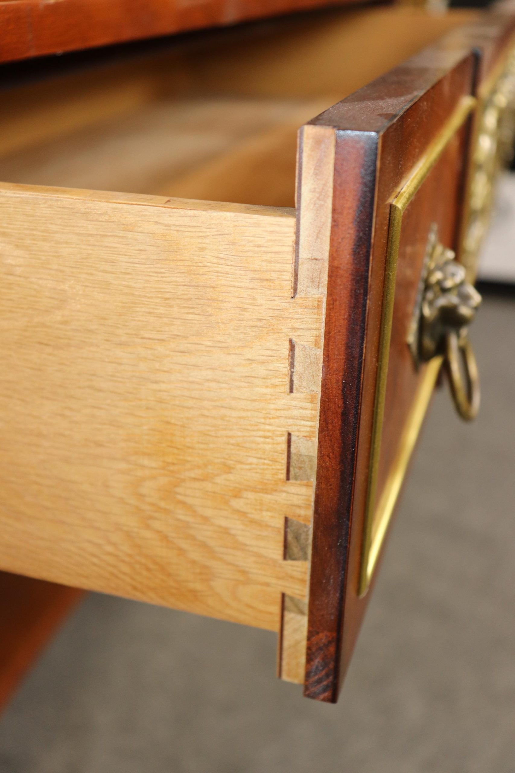 Directoire Style Two Tier Console Table by John Widdicomb with Brass Mounts, Sofa Table - Image 8