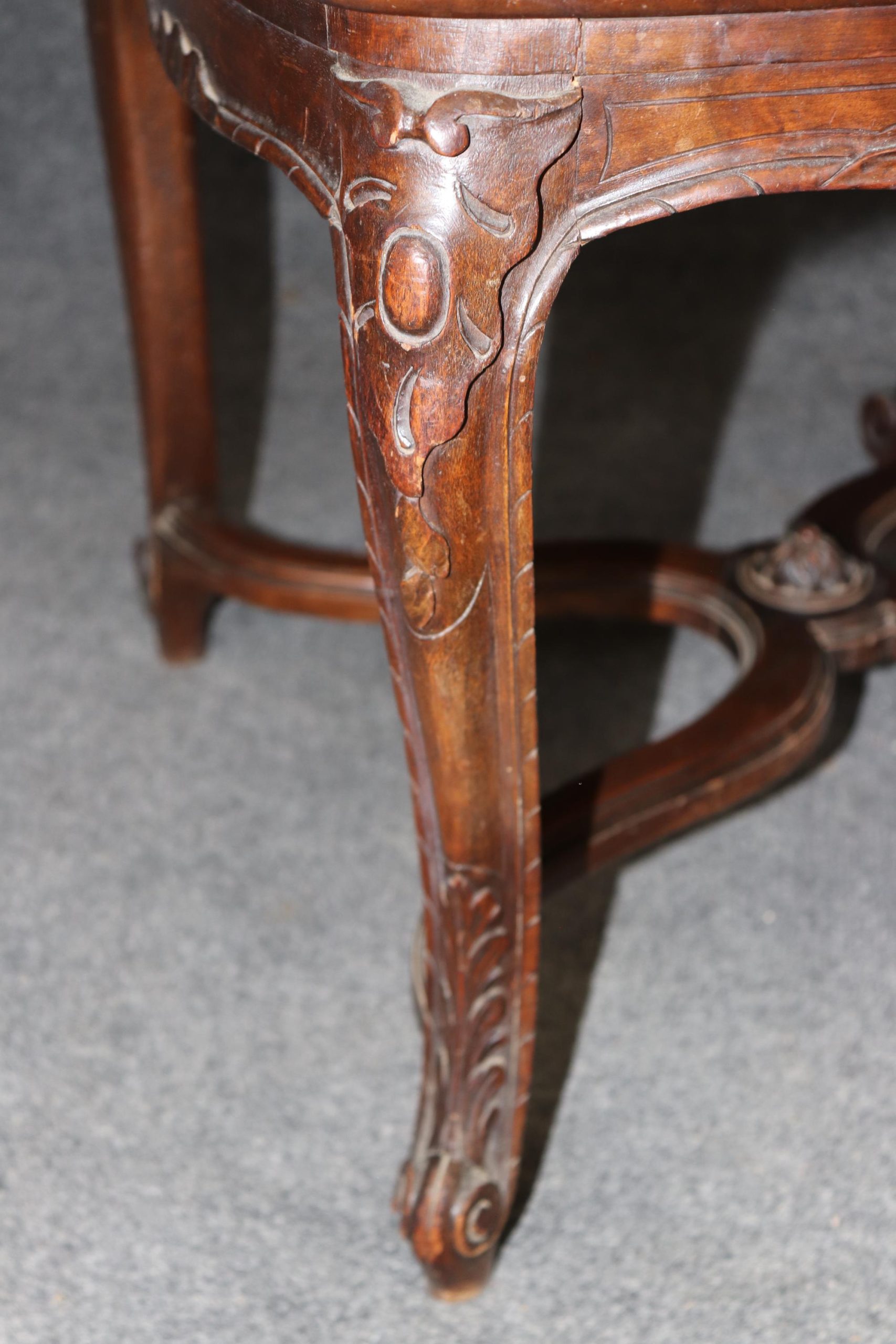 Pair of French Louis XV Carved Cane Back Armchairs C. 1900, Bergeres - Image 7