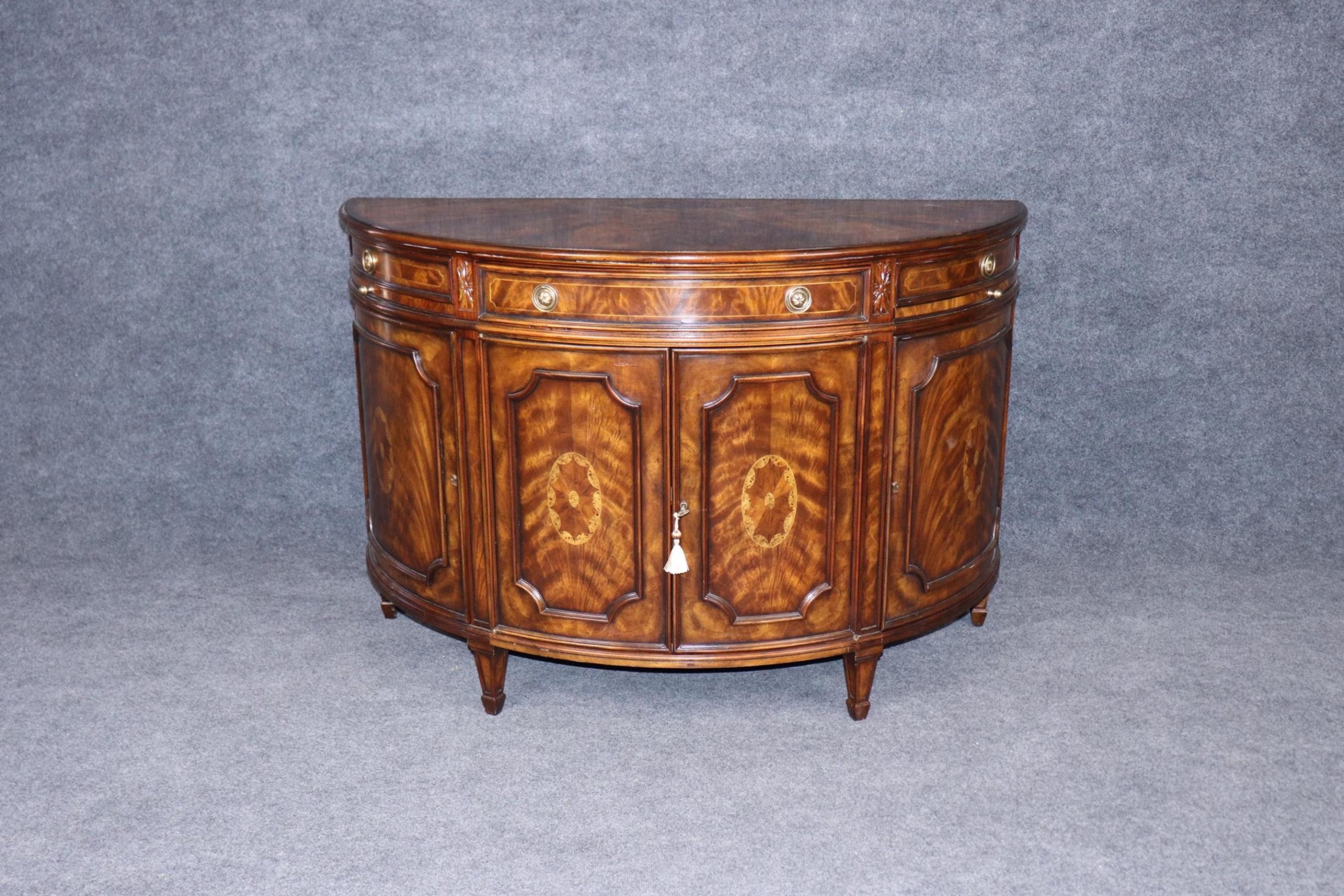 Theodore Alexander English Style Demilune Commode Chest of Drawers, Cabinet