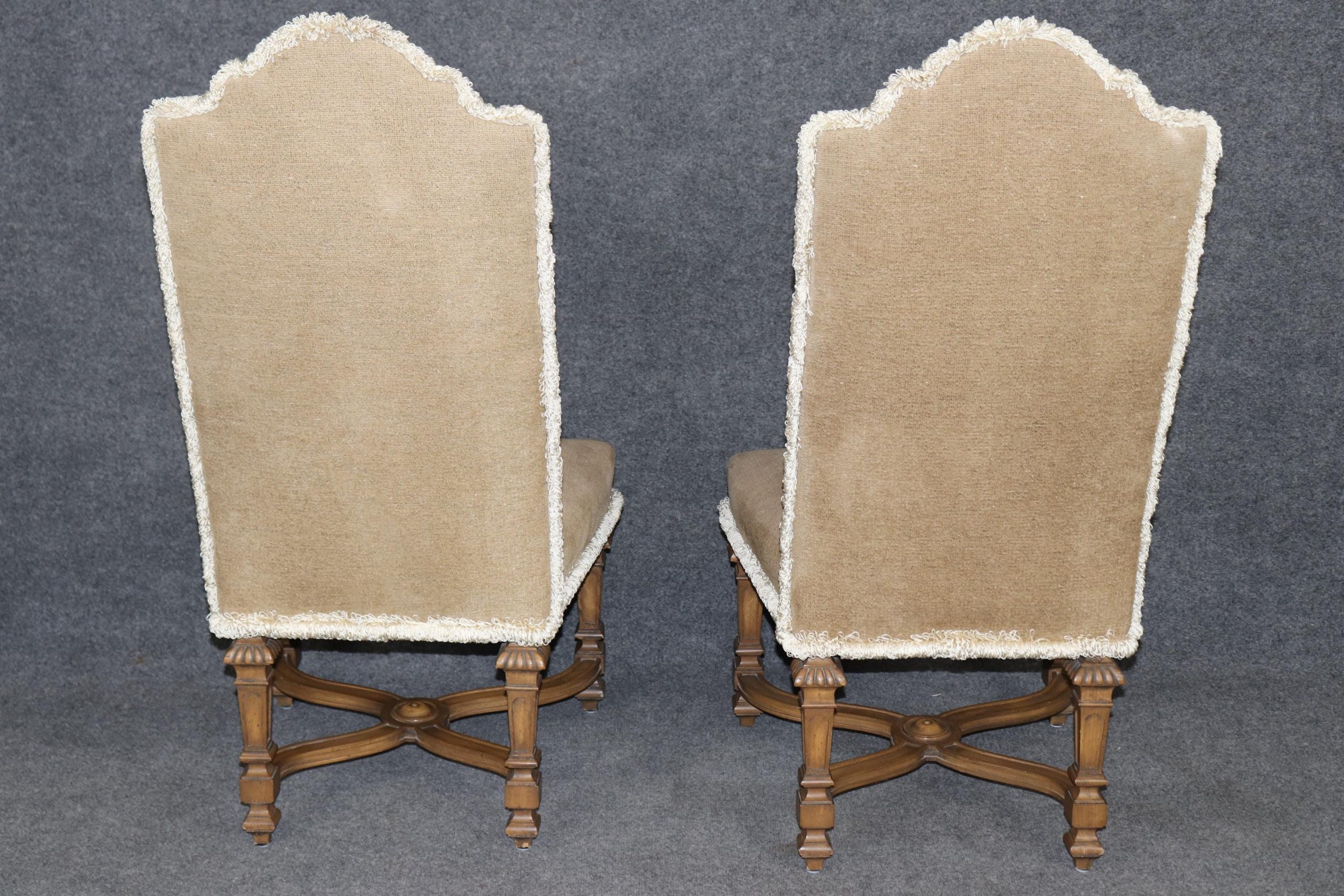 6 Baker Louis XIV Style Upholstered and Carved Dining Chairs, Side Chairs - Image 5