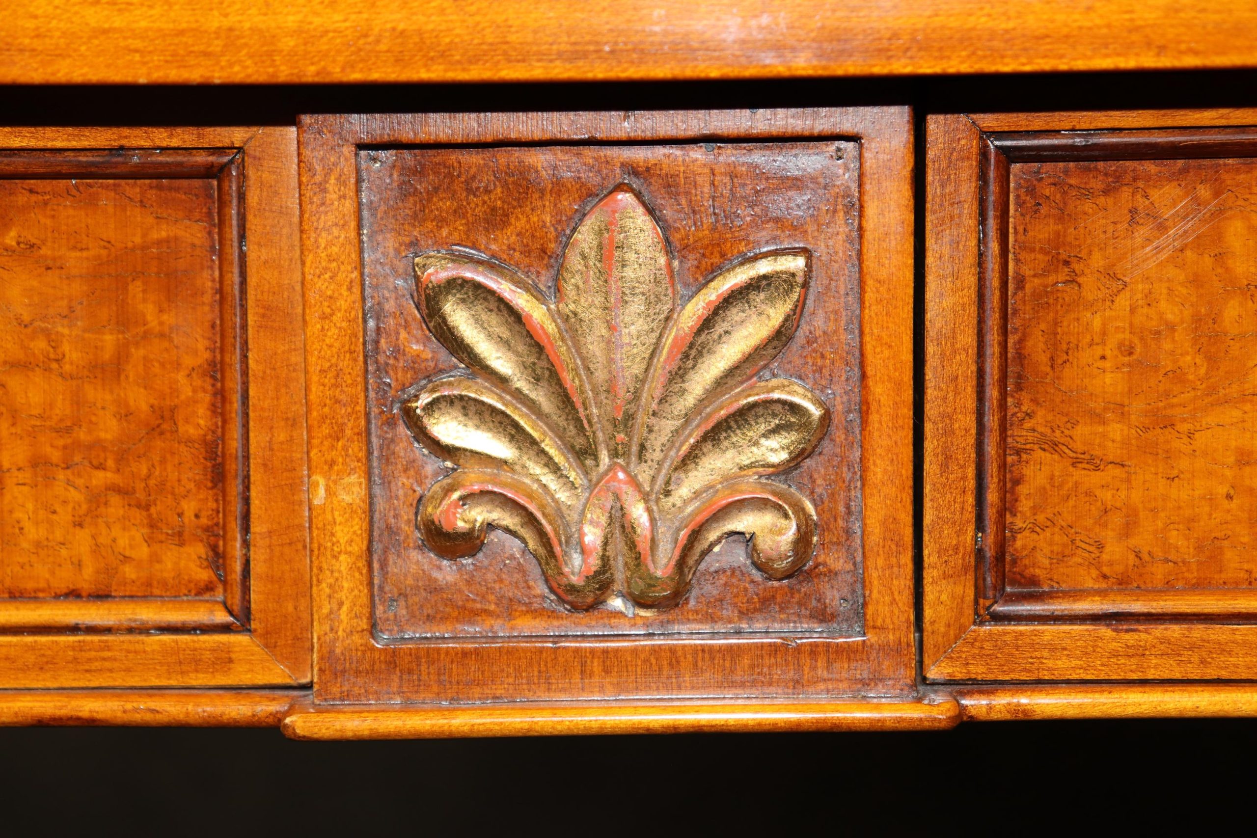 Italian Regency Style Embossed Leather Top Desk, Vintage Desk - Image 7