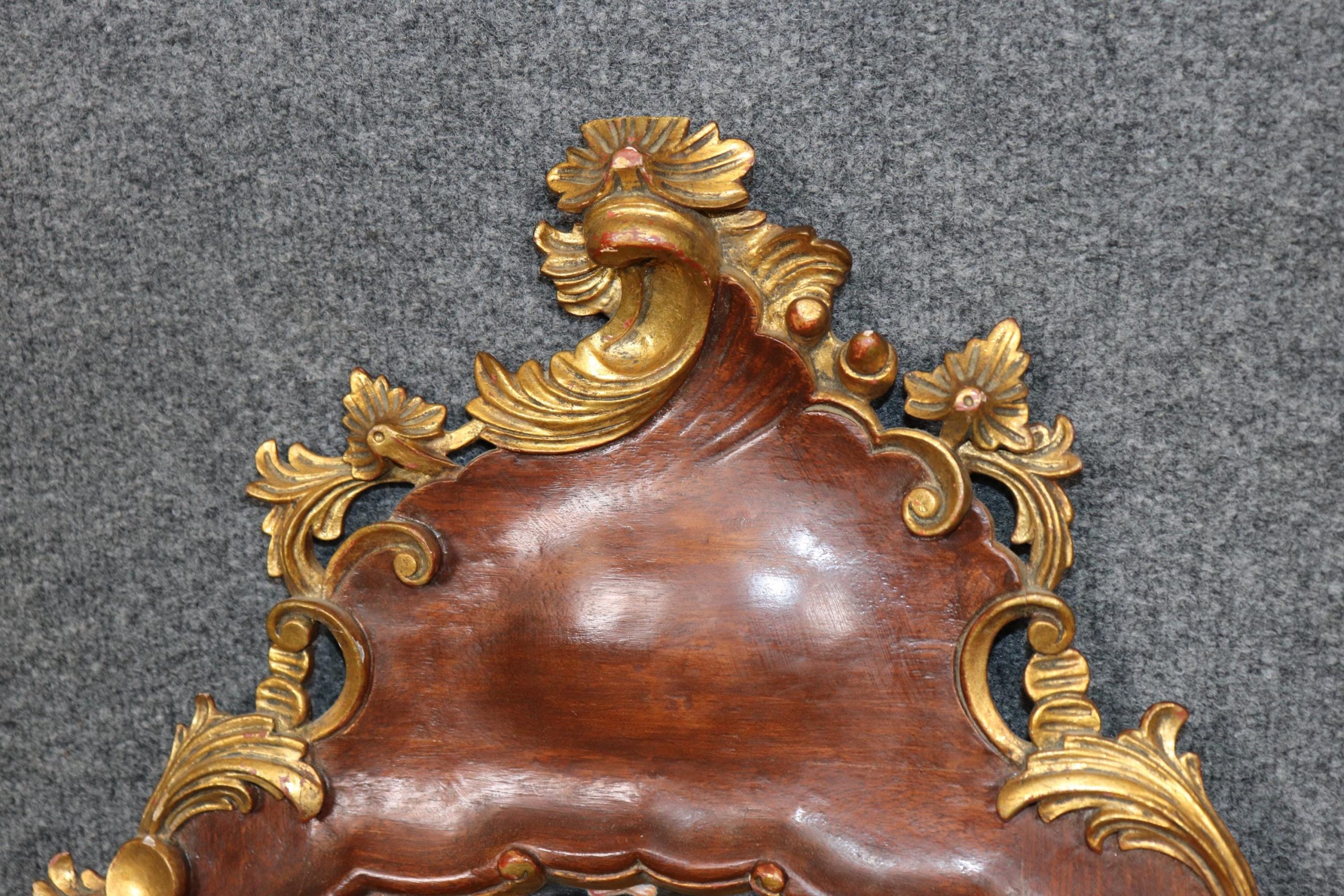 Antique Rococo Gilt Wood Mirror: Italian Carved Wall Decor - Image 8