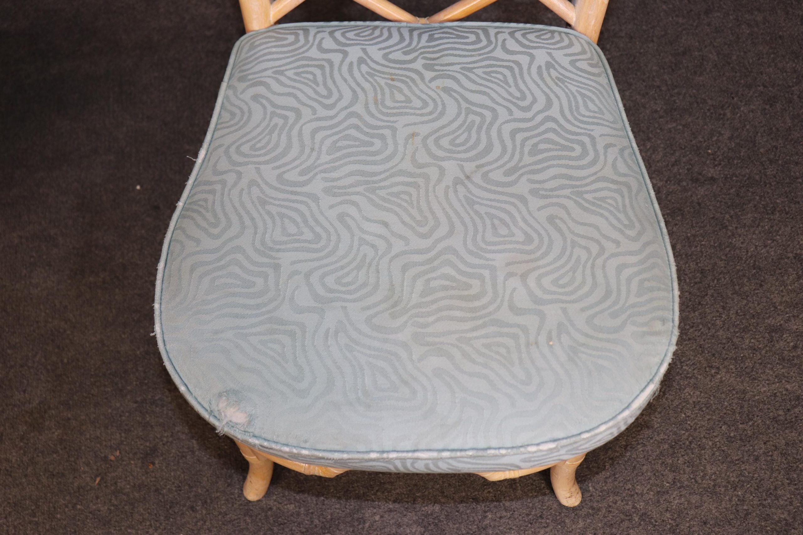 6 Lane Venture Bamboo Distressed Paint Decorated Dining Chairs, Vintage Chairs - Image 10