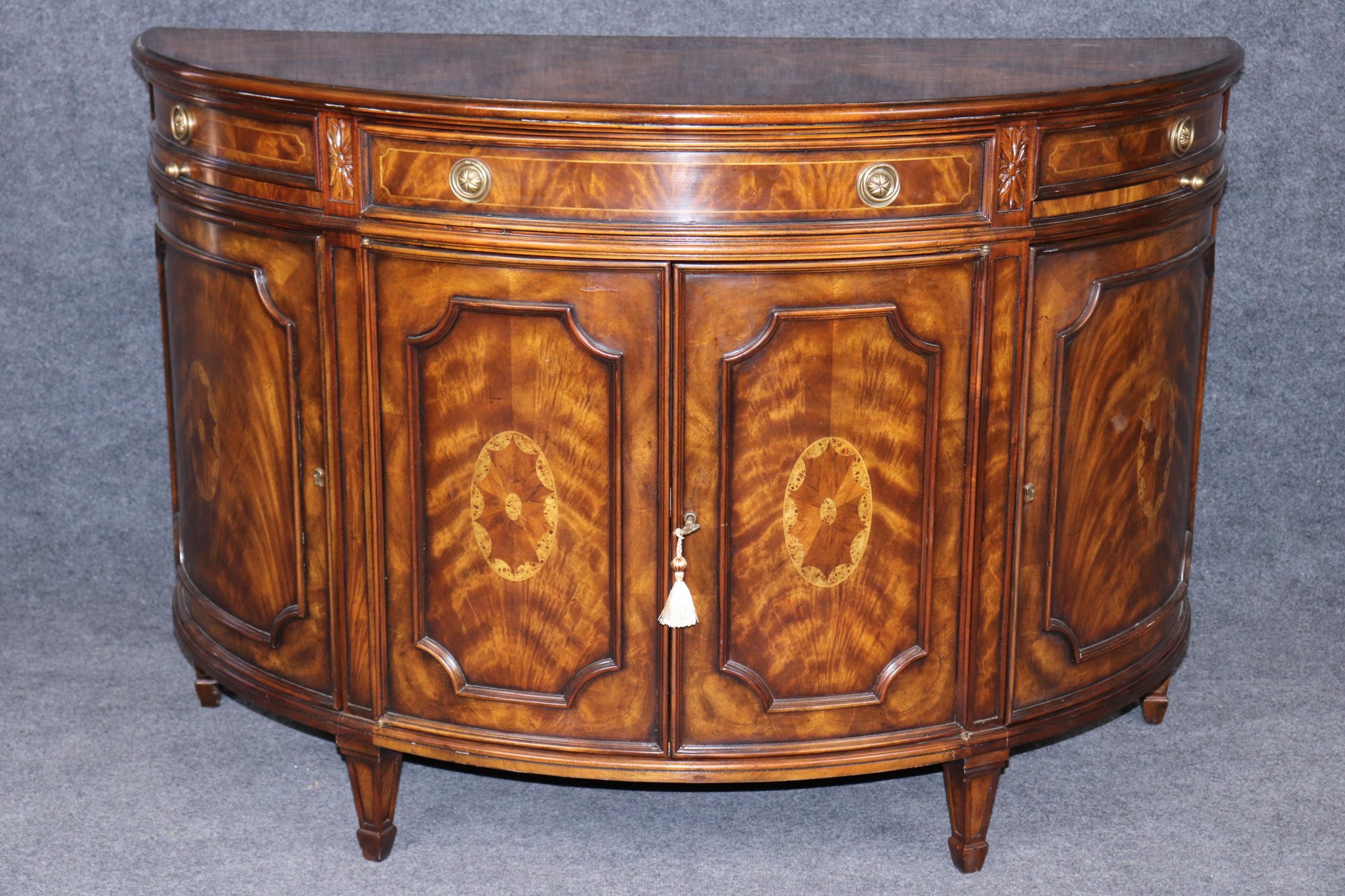 Theodore Alexander English Style Demilune Commode Chest of Drawers, Cabinet - Image 2